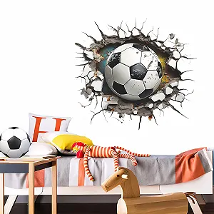 Наклейка на стіну 3D Футболіст Ефект прориву 27 x 29 см - Фото 1