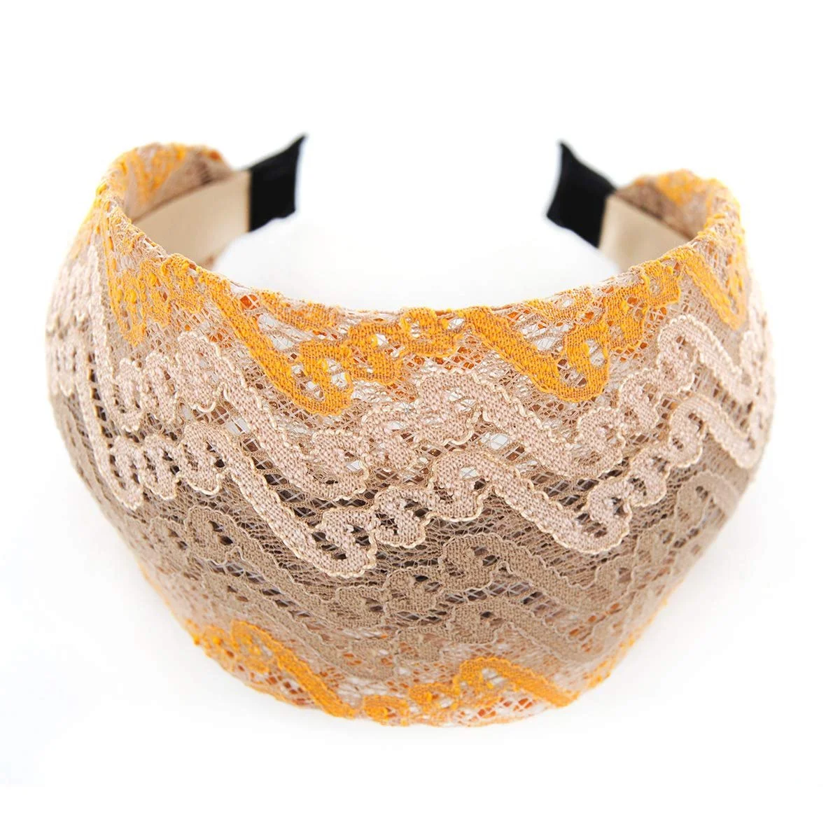 Пов'язка на голову Axy Lady Look HRST3 Широка 8 см Жовтий/Бежевий, фото №3 Пов'язка на голову Axy Lady Look HRST3 Широка 8 см Жовтий/Бежевий, фото №3