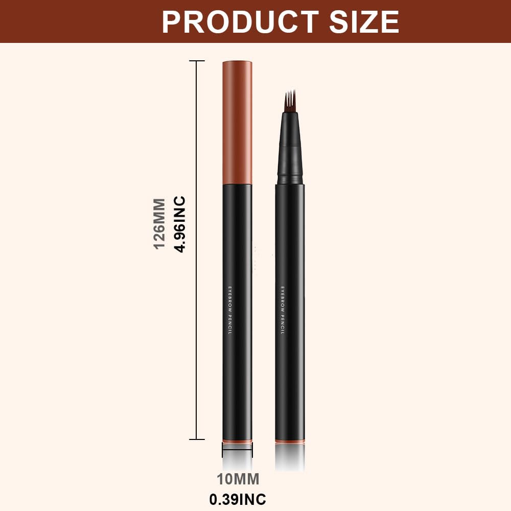 Олівець для брів 3D Водостійкий 4-зубчастий Кінчик Коричневий, фото №2