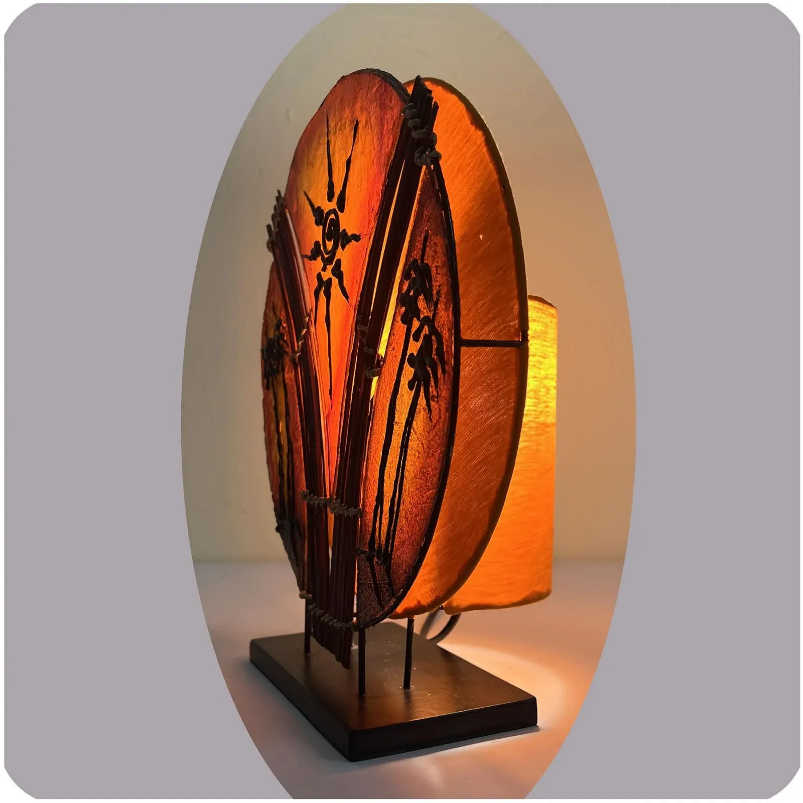 Настільна лампа Simandra Bali Asia Palm 36 см Помаранчева, фото №3