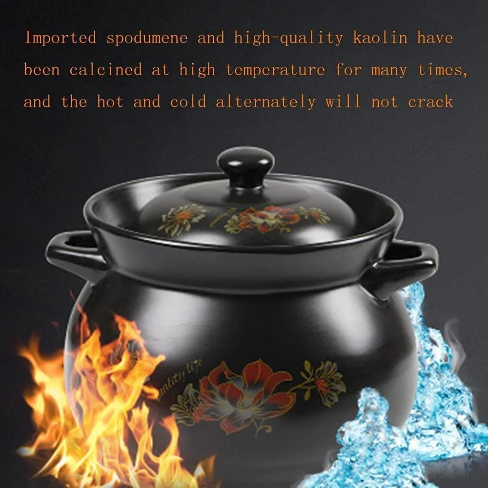 Каструля-жаровня керамічна теракотова глиняна термостійка 6 л, фото №5