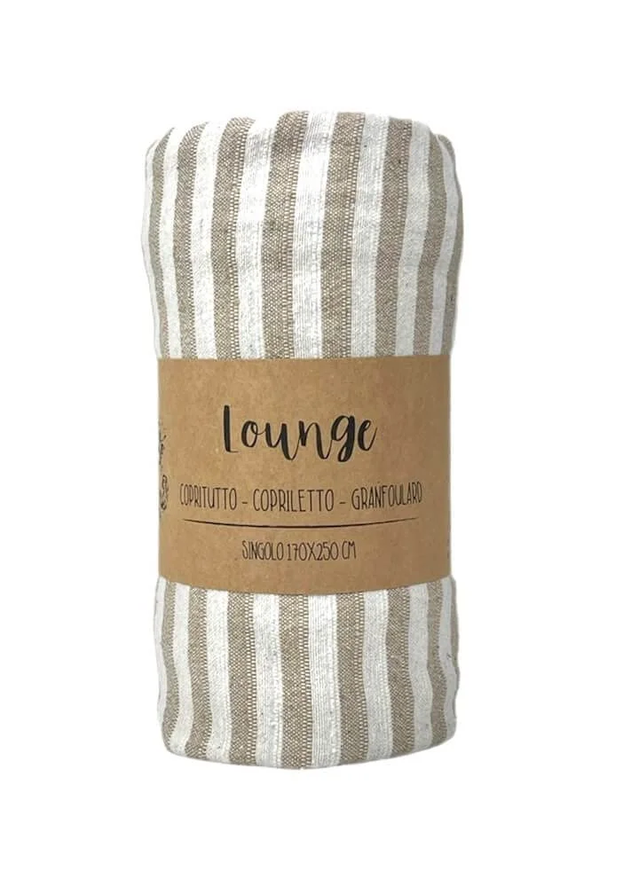 Покривало SEAMAR Однотонне смугасте 170 x 250 см (бежевий/білий), фото №1 Покривало SEAMAR Однотонне смугасте 170 x 250 см (бежевий/білий), фото №1