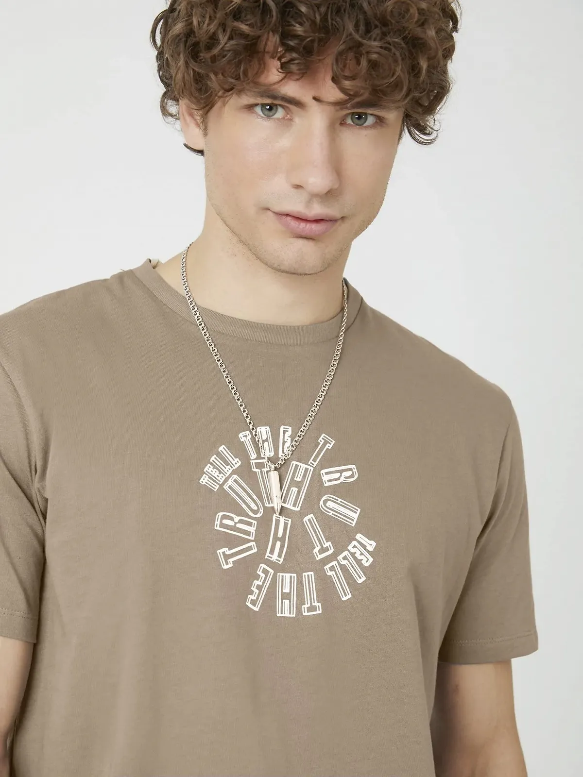 Футболка LTB Manara сучасного крою - Чоловіча футболка Regular бавовна круглий виріз - Бежевий Розмір M, фото №6