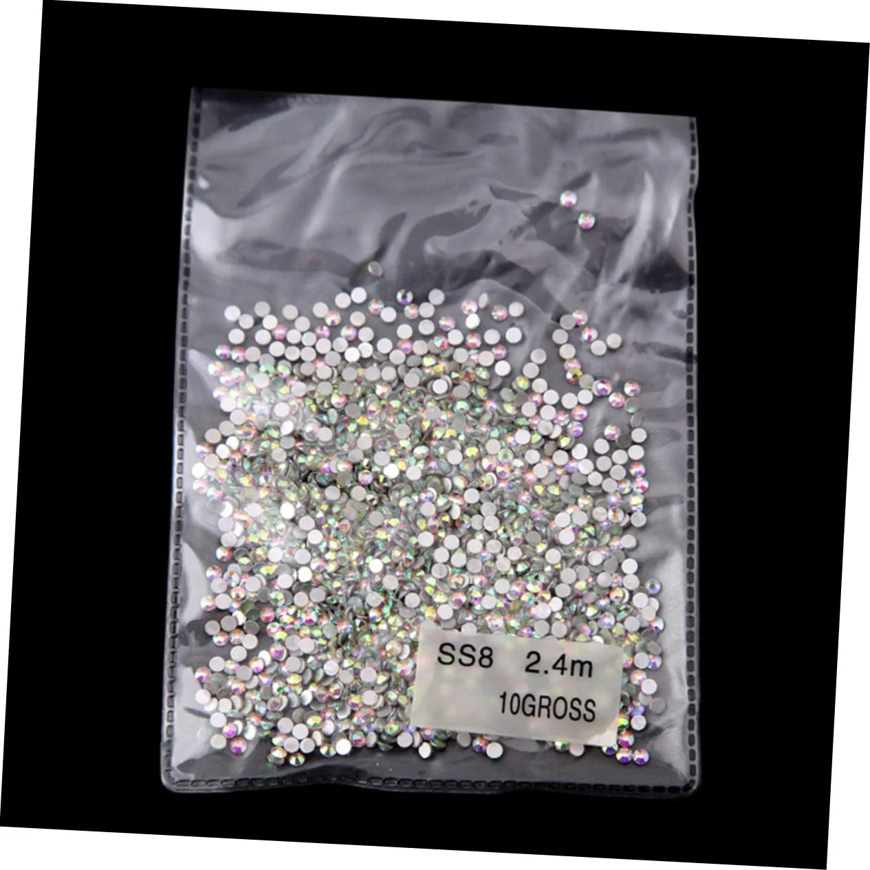 Набор для дизайна ногтей со стразами Healeved 1440 шт., круглые стразы AB с плоским серебряным основанием для украшения ногтей, фото №3