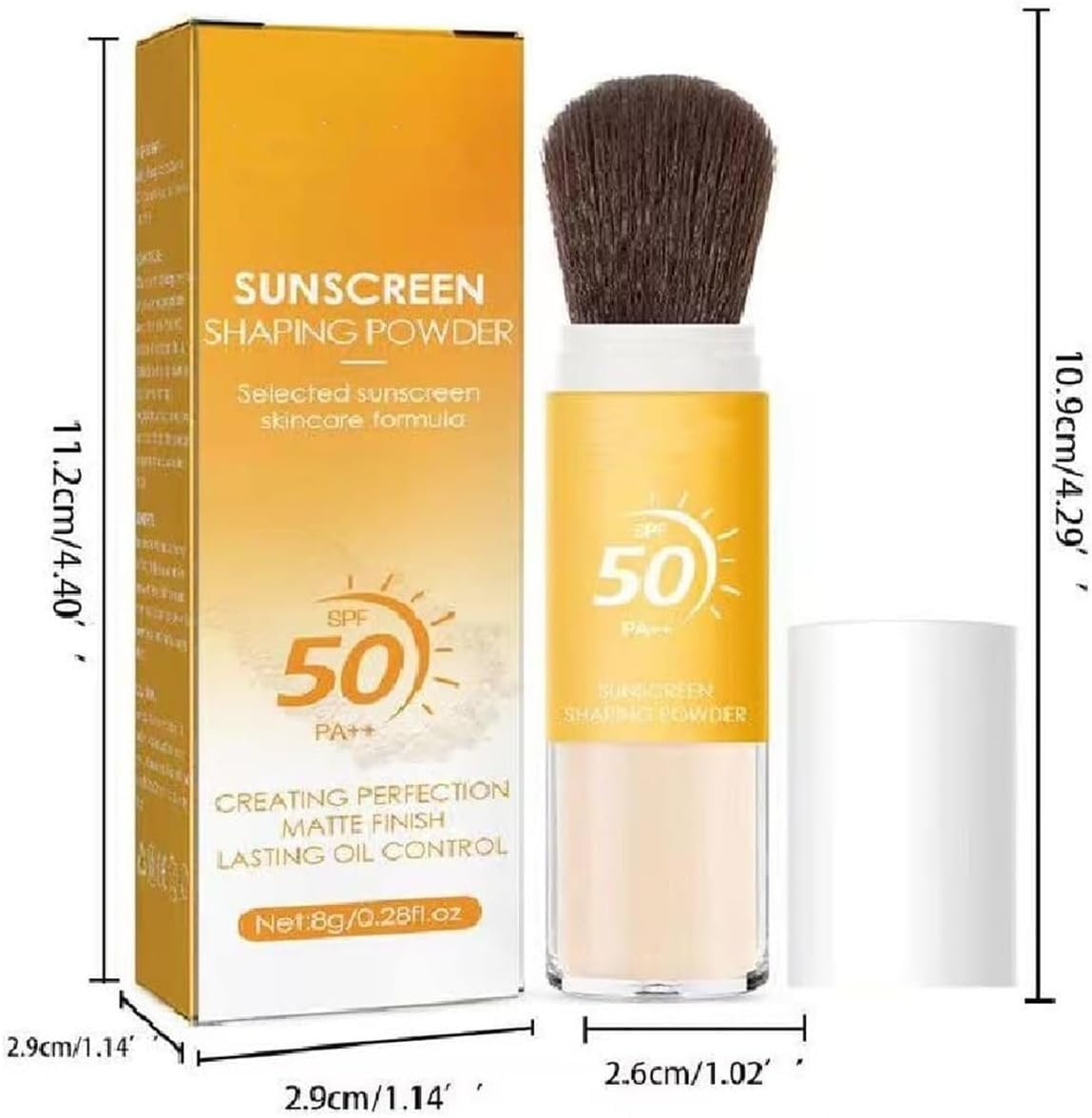Пудра Минеральная солнцезащитная SPF 50, полупрозрачная минеральная пудра-кисть (1 шт.), фото №7