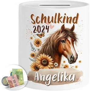 Скарбничка керамічна Кінська персоналізована для дівчаток - Фото 1