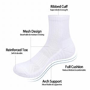 Носки YUEDGE Спортивные Женские 5 пар (Черный/Белый) synthetic.ua - Фото 1