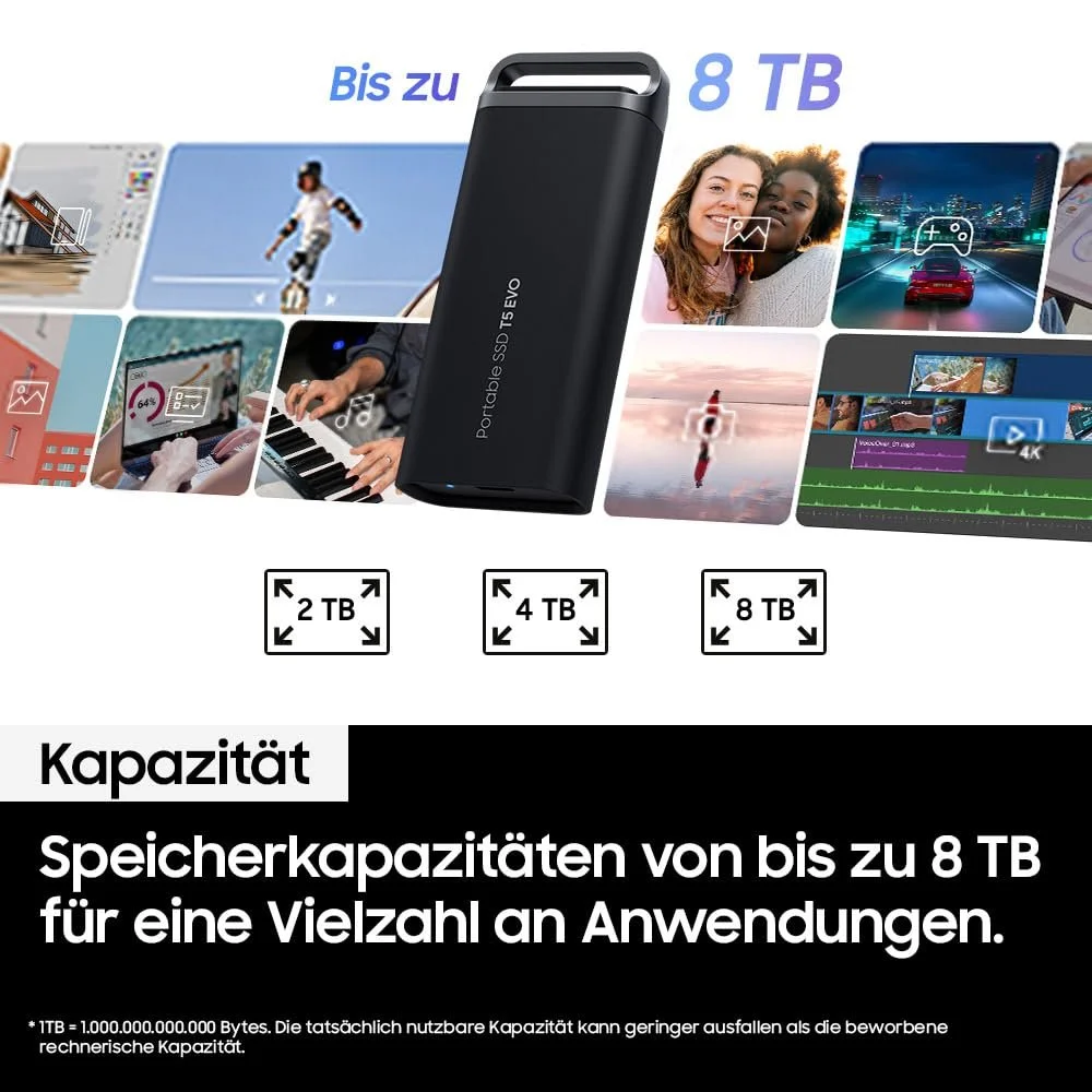 Внешний SSD-накопитель Samsung T5 EVO 4TB USB 3.2 Gen 1 Black, фото №4 Внешний SSD-накопитель Samsung T5 EVO 4TB USB 3.2 Gen 1 Black, фото №4