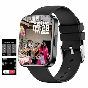 Купить Смарт-часы с возможностью совершения звонков через динамик, 1,7-дюймовый сенсорный экран, прямое соединение с Bluetooth-наушниками, беспроводные, хранение музыки, поддержка Whatsapp, фитнес-трекер, измерение кровяного давления, монитор сердечного ритма, шагомер, спортивные часы, черные - Фото 1 Смарт-часы с возможностью совершения звонков через динамик, 1,7-дюймовый сенсорный экран, прямое соединение с Bluetooth-наушниками, беспроводные, хранение музыки, поддержка Whatsapp, фитнес-трекер, измерение кровяного давления, монитор сердечного ритма, шагомер, спортивные часы, черные - Фото 1