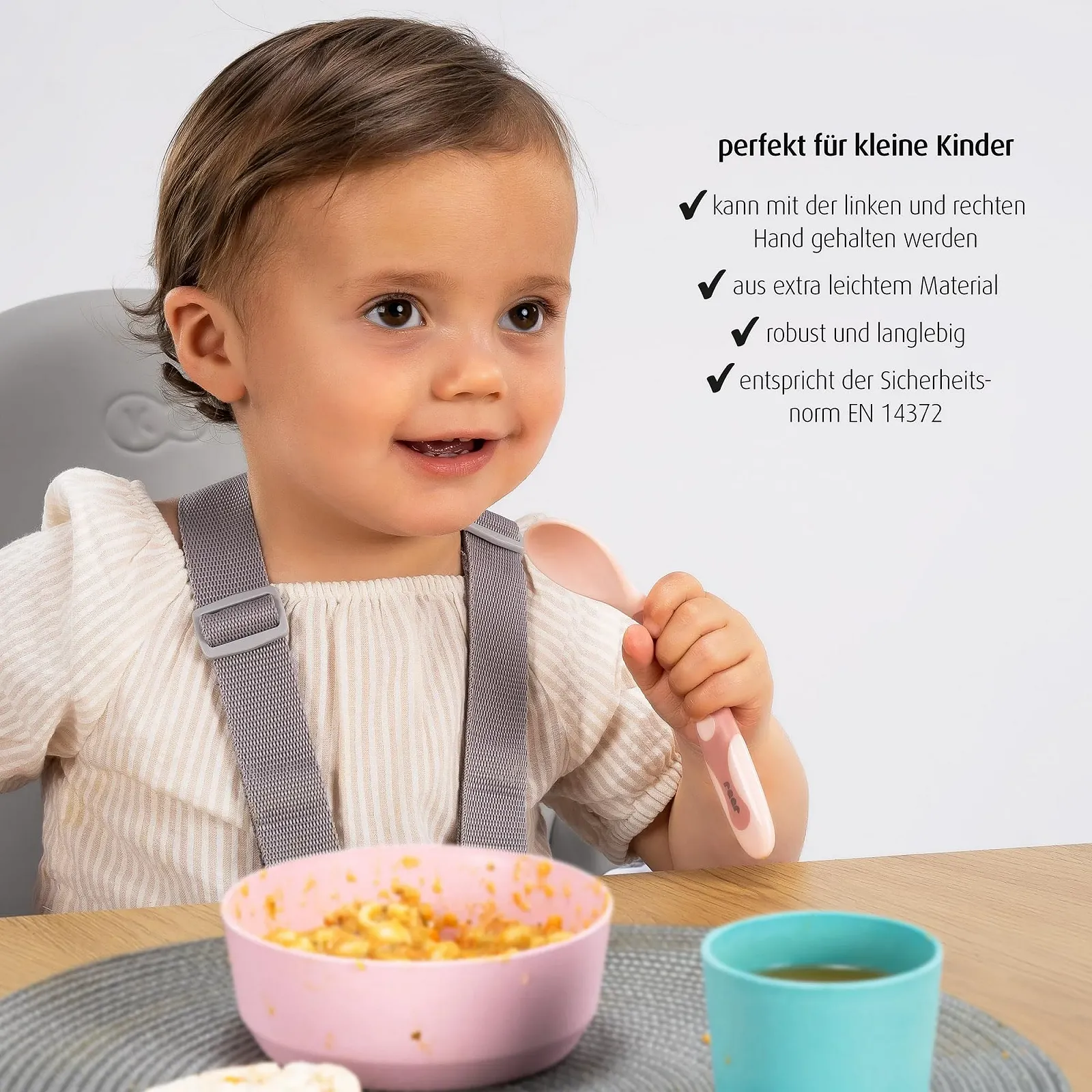 Набір дитячих гнучких столових приборів Reer 2 предмети Ложка та виделка Блакитний, фото №4