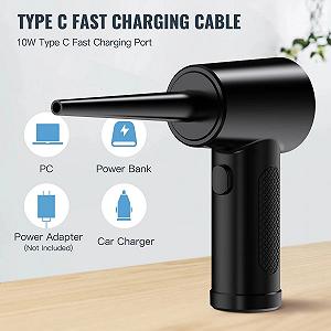 Портативний турбовентилятор Onvian Wireless Air Duster 51000 RPM Black synthetic.ua - Фото 1