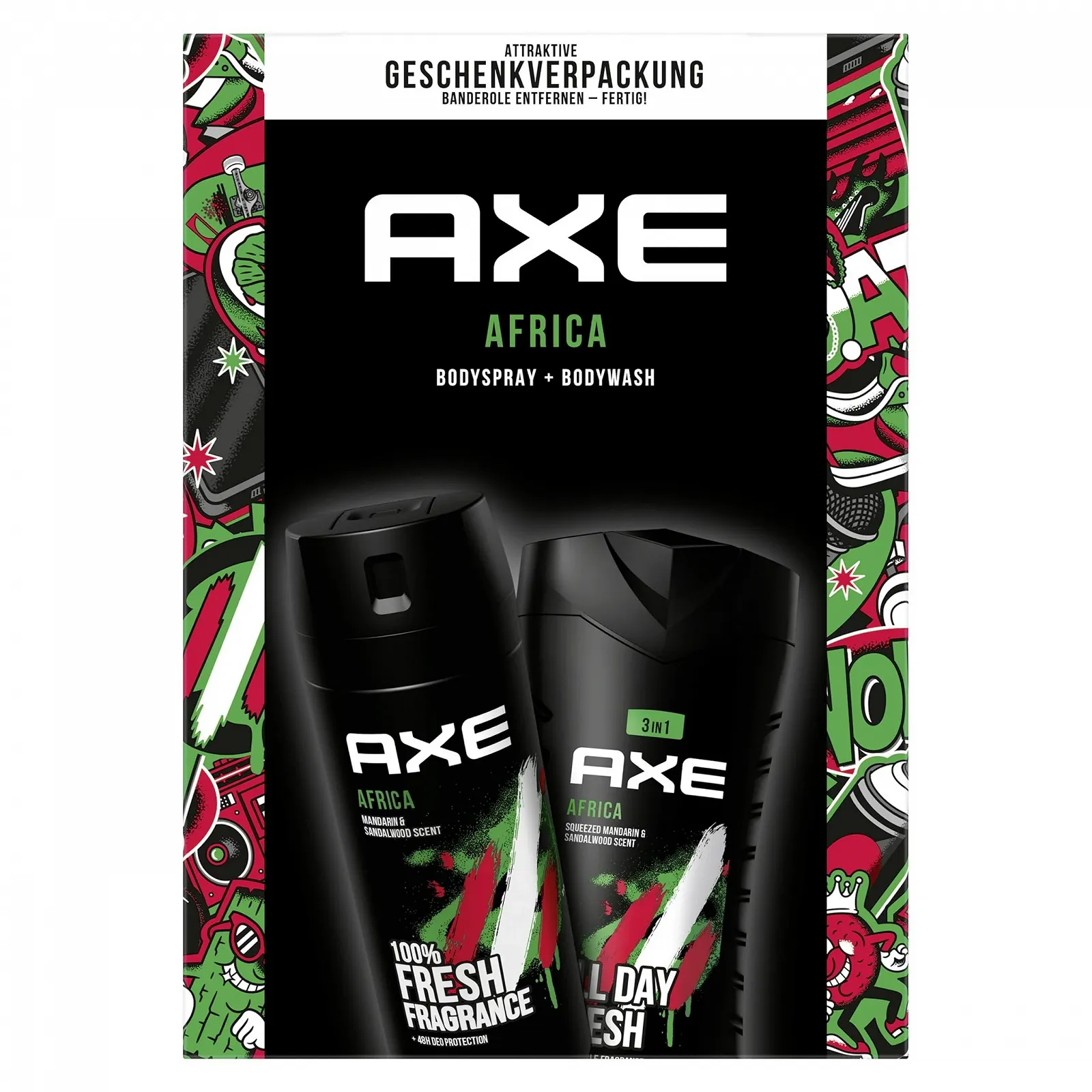 Подарунковий набір AXE: спрей для тіла + гель для душу Africa (150 мл + 250 мл), фото №1
