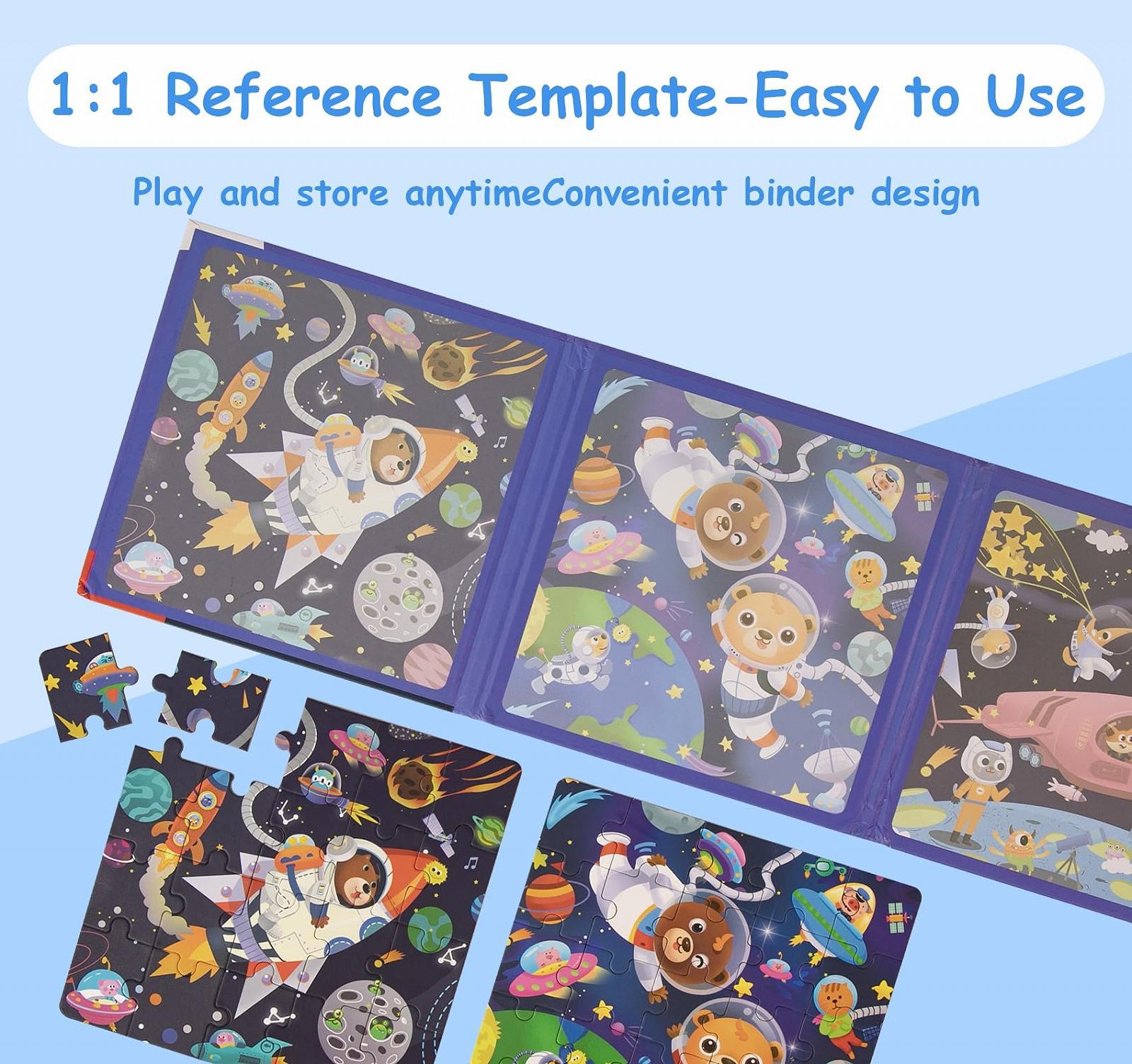 Магнітний пазл Homewit Космос 3-в-1 75 елементів 20-25-30 деталей, фото №4