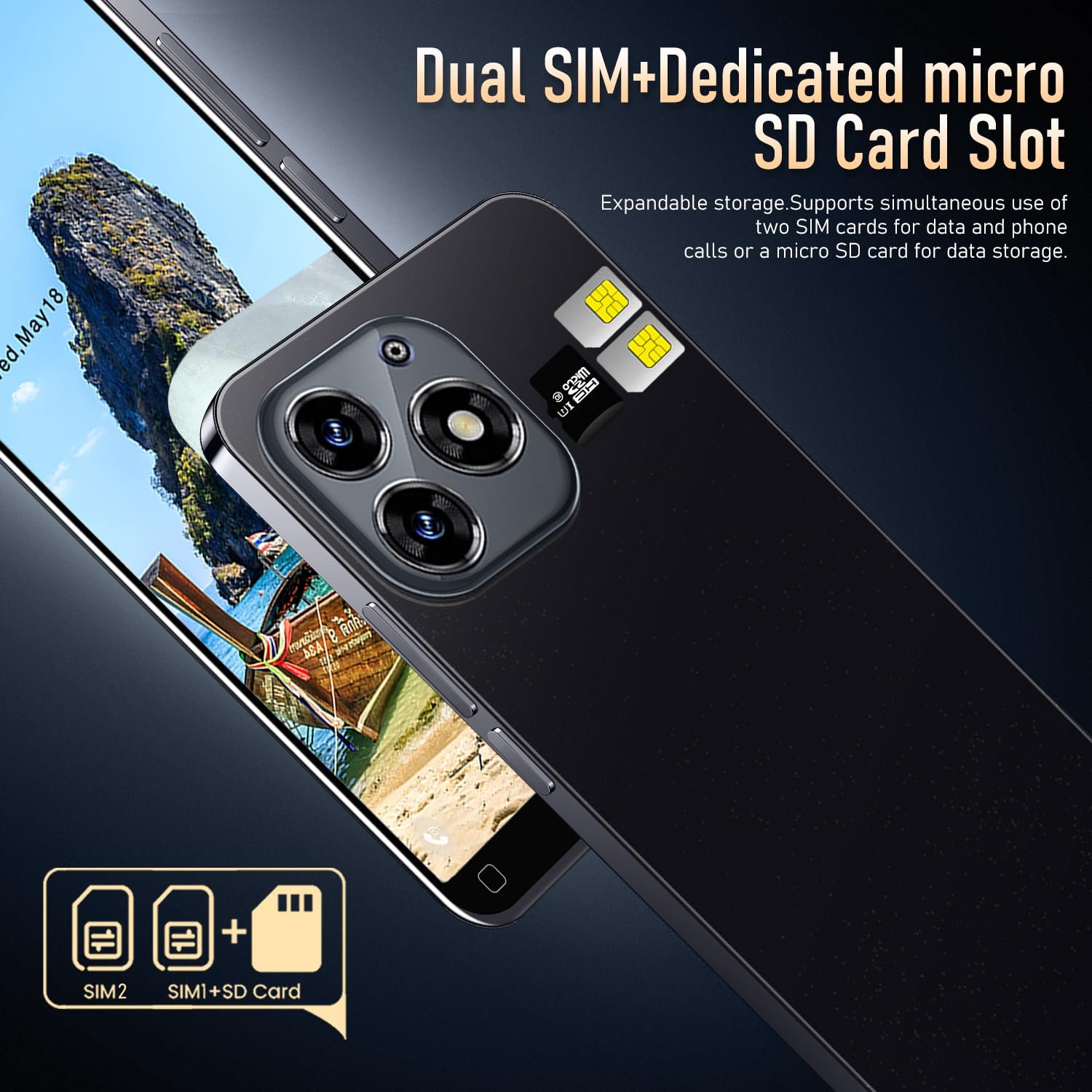 Смартфон MTGud MT15Pro 16GB ROM 128GB Expandable Dual SIM 3000 mAh Blue, фото №8