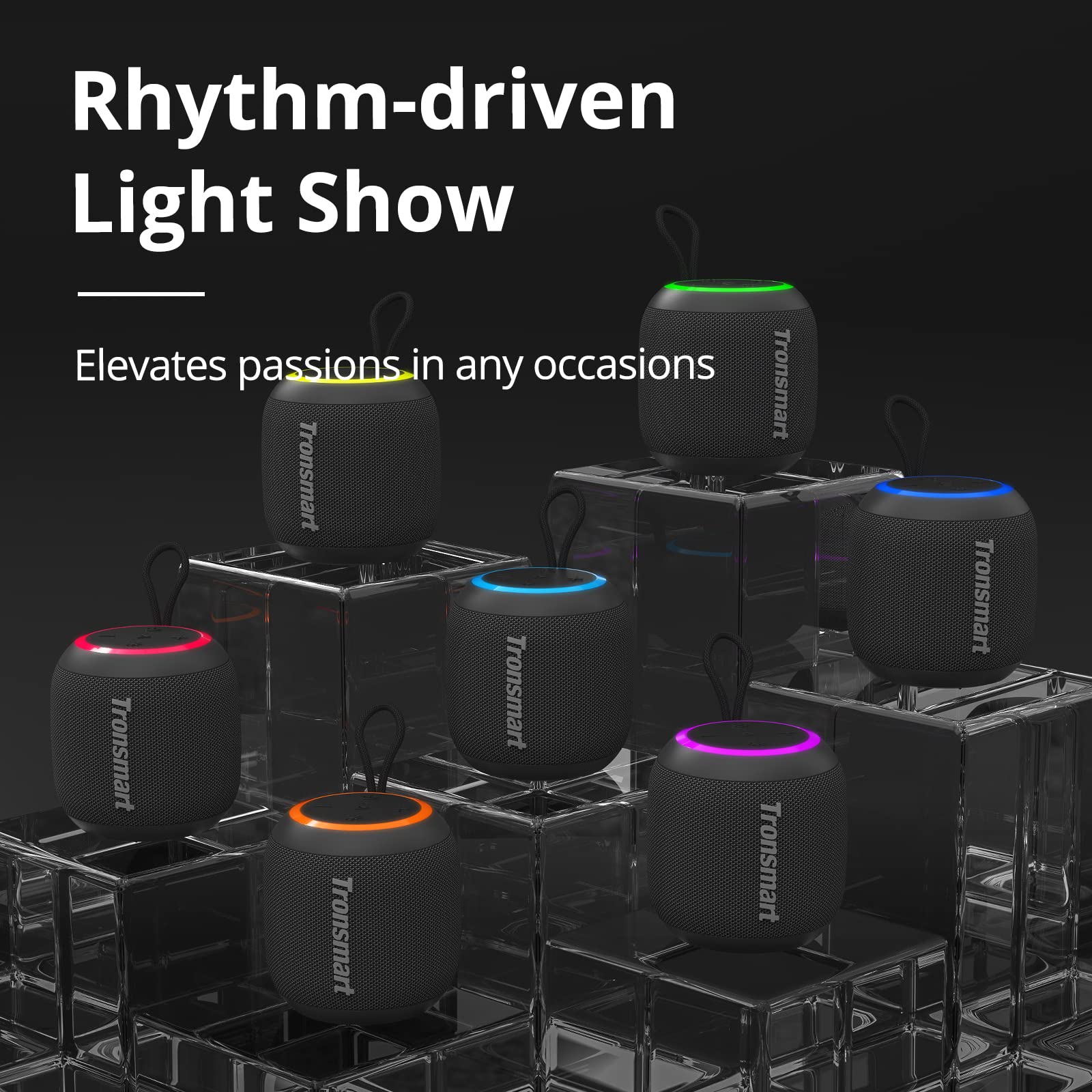 Колонка Tronsmart Music Box 15 Вт Bluetooth 5.3 IPX7 з підсвічуванням чорна, фото №2 Колонка Tronsmart Music Box 15 Вт Bluetooth 5.3 IPX7 з підсвічуванням чорна, фото №2