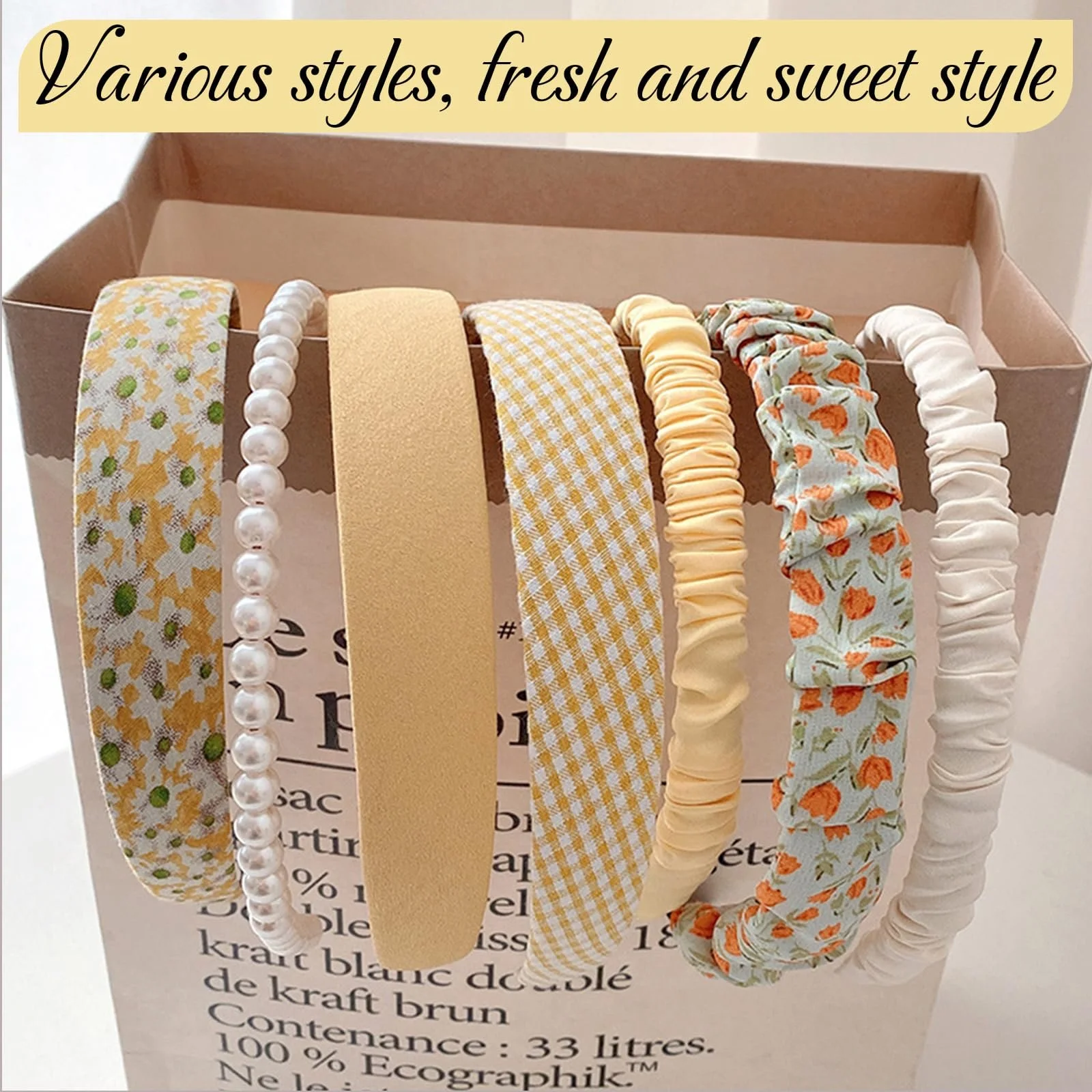 Набір обручів для волосся жіночих 7 шт, фото №4