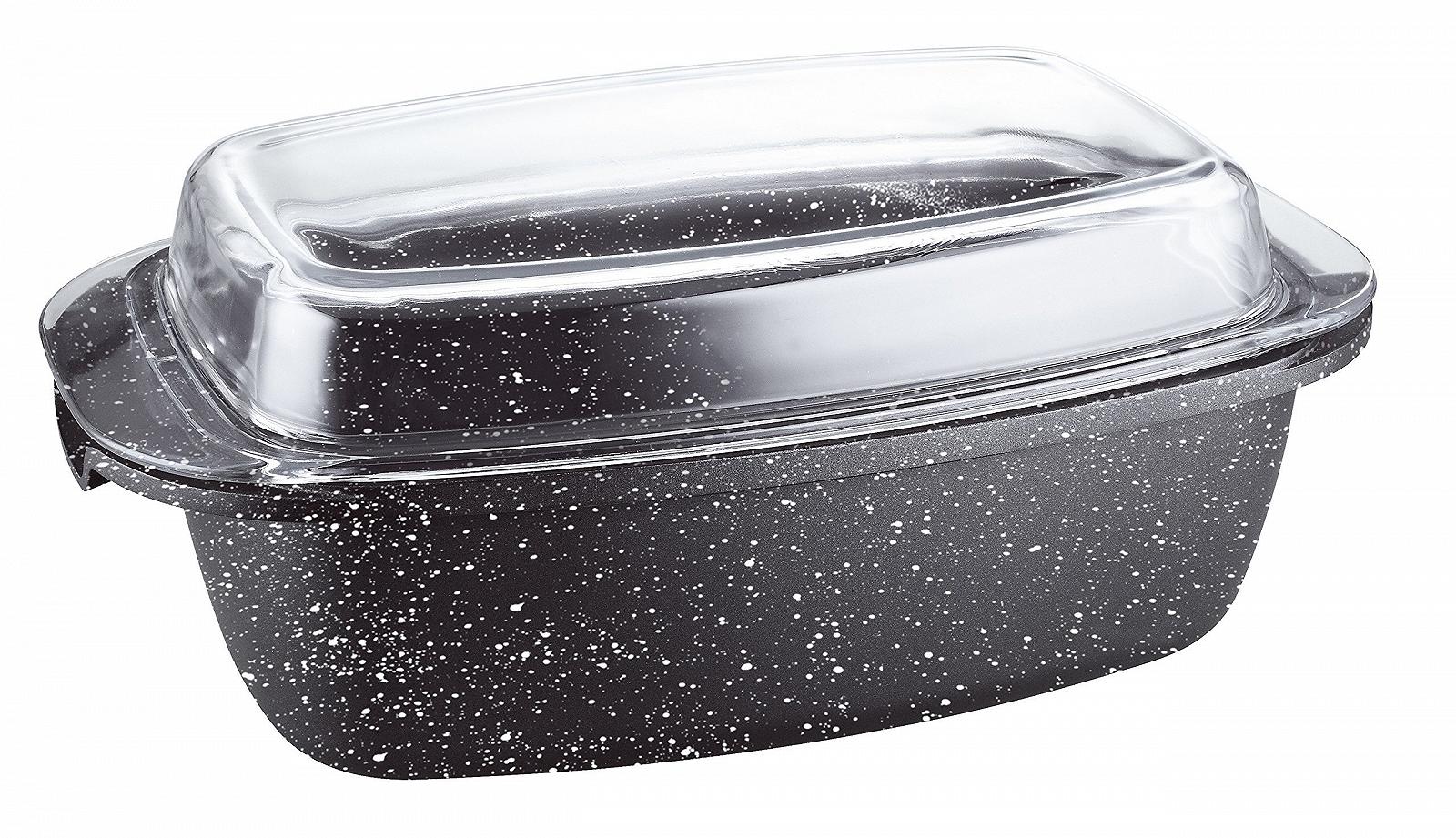 Гусятница Kamberg 0008048 40 x 22 x 16 см Литой алюминий Черный мрамор, фото №1