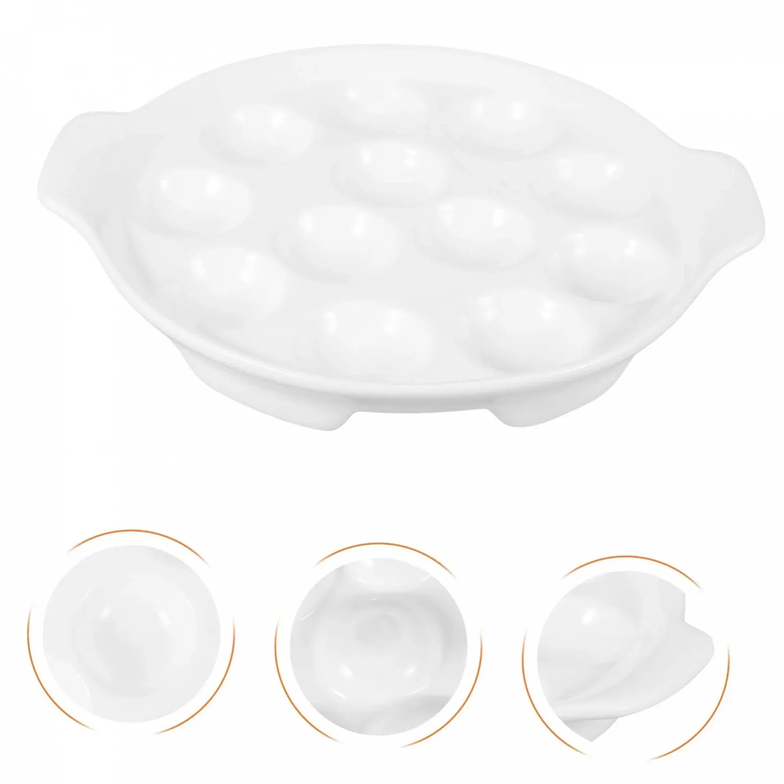 Форма для запекания улиток керамическая на 12 ячеек с ручками Белая, фото №8