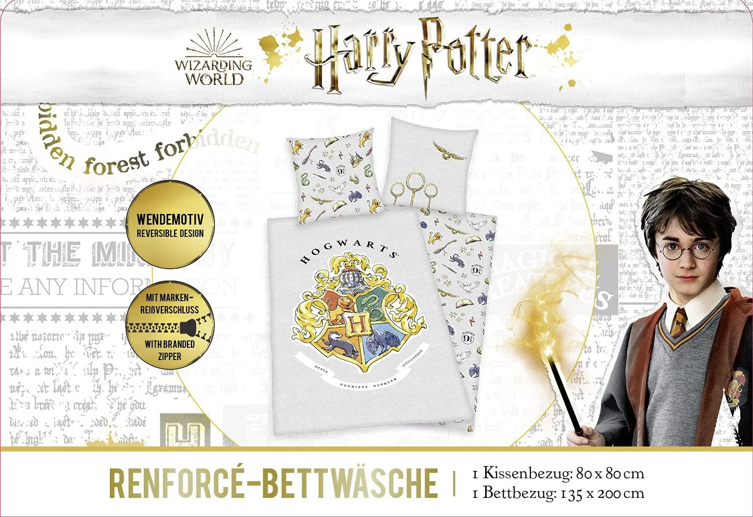 Комплект детского постельного белья Herding Harry Potter 135 x 200 см 100% хлопок/Renforcé Grey, фото №7