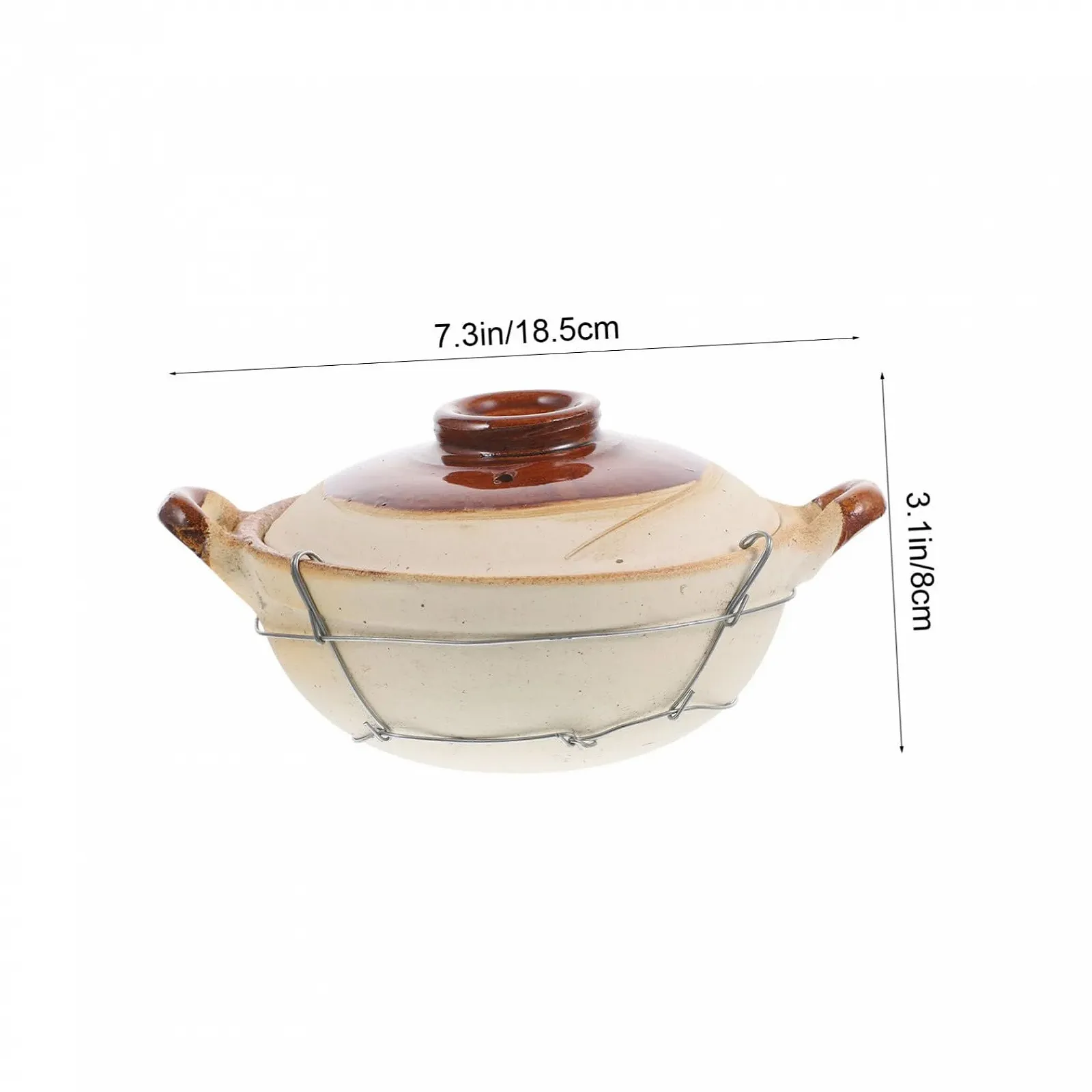 Горшок для тушения Happyyami керамический термостойкий с ручкой, фото №9