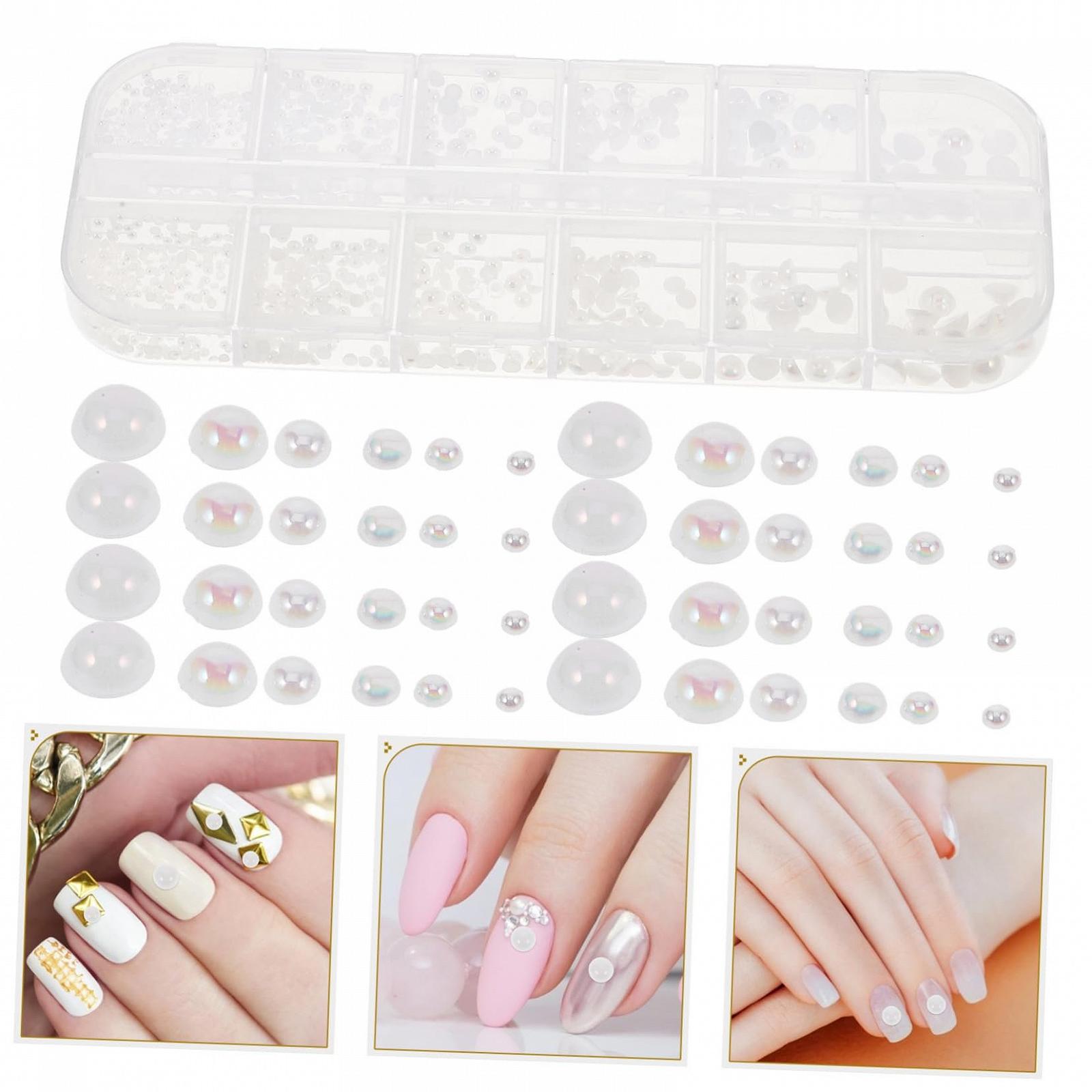 Перлини для нігтів Healvian Набір перлин для декорування нігтів, напівкруглі, фото №9 Перлини для нігтів Healvian Набір перлин для декорування нігтів, напівкруглі, фото №9