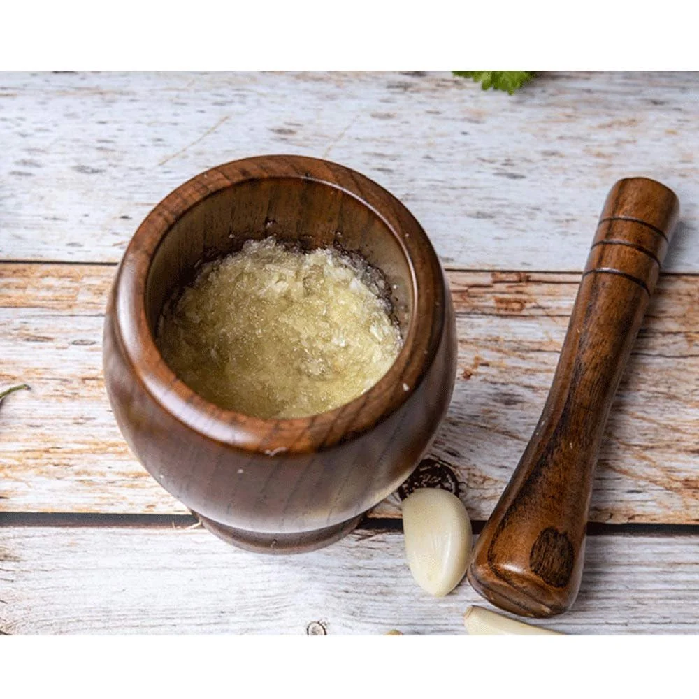 Ступка Дерев'яна для часнику, Прямокутна, дерев'яний товкачик, фото №6 Ступка Дерев'яна для часнику, Прямокутна, дерев'яний товкачик, фото №6