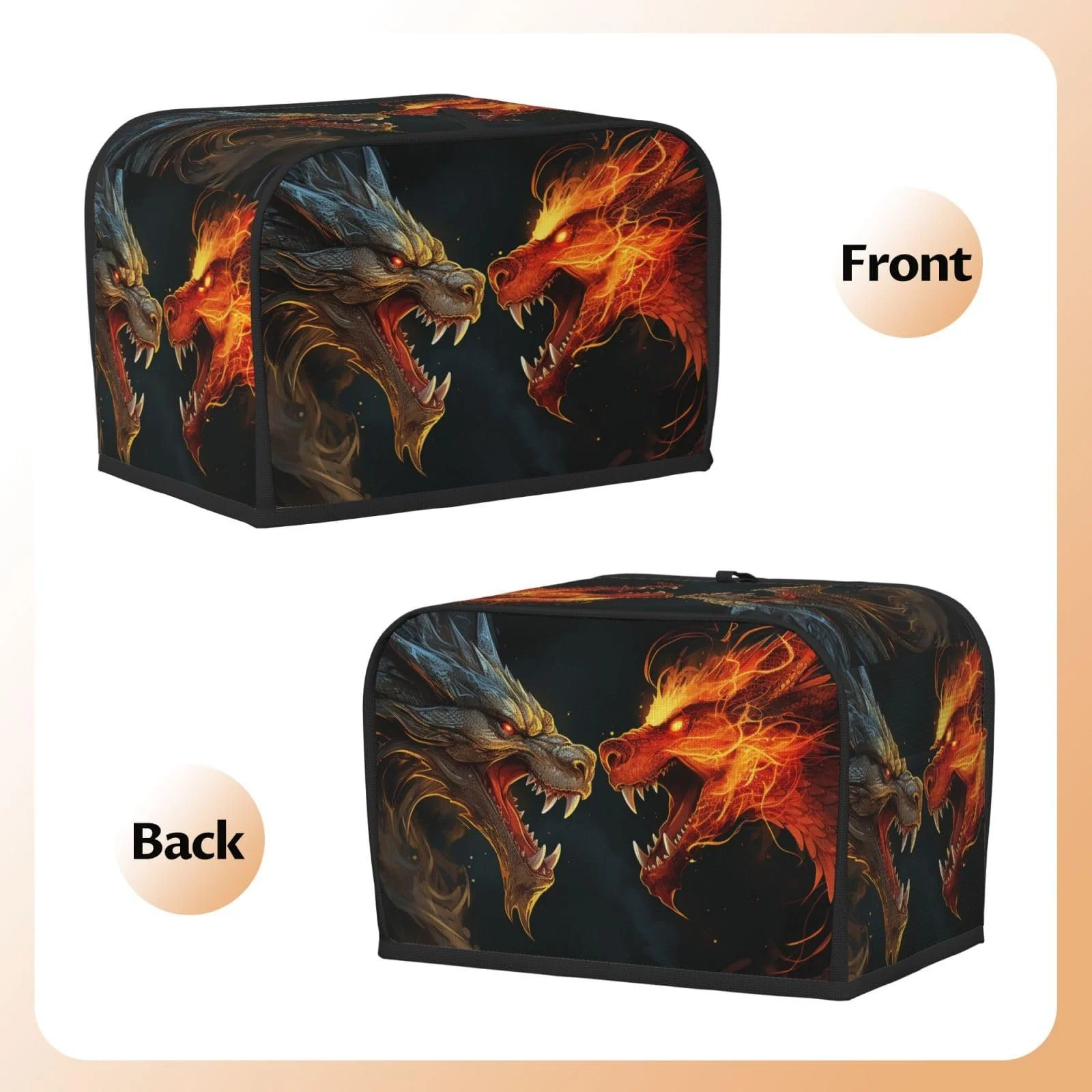 Чохол для тостера на 2 скибки Universal Dragons, фото №3 Чохол для тостера на 2 скибки Universal Dragons, фото №3