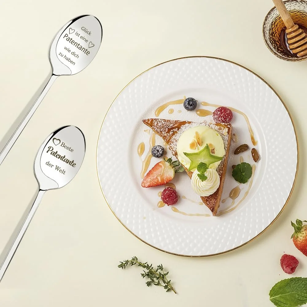 Ложка Кавова з гравіюванням Найкраща Хрещена в світі, 2 шт, фото №5