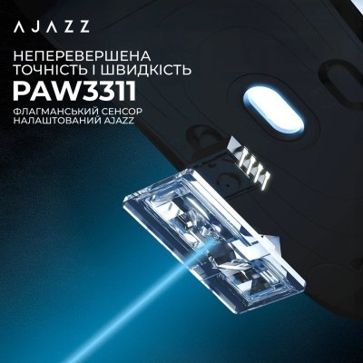 Мышка Ajazz AJ179P MC Charging Dock Wireless/Bluetooth/USB White (AJ179P-MC-W), фото №8 Мышка Ajazz AJ179P MC Charging Dock Wireless/Bluetooth/USB White (AJ179P-MC-W), фото №8