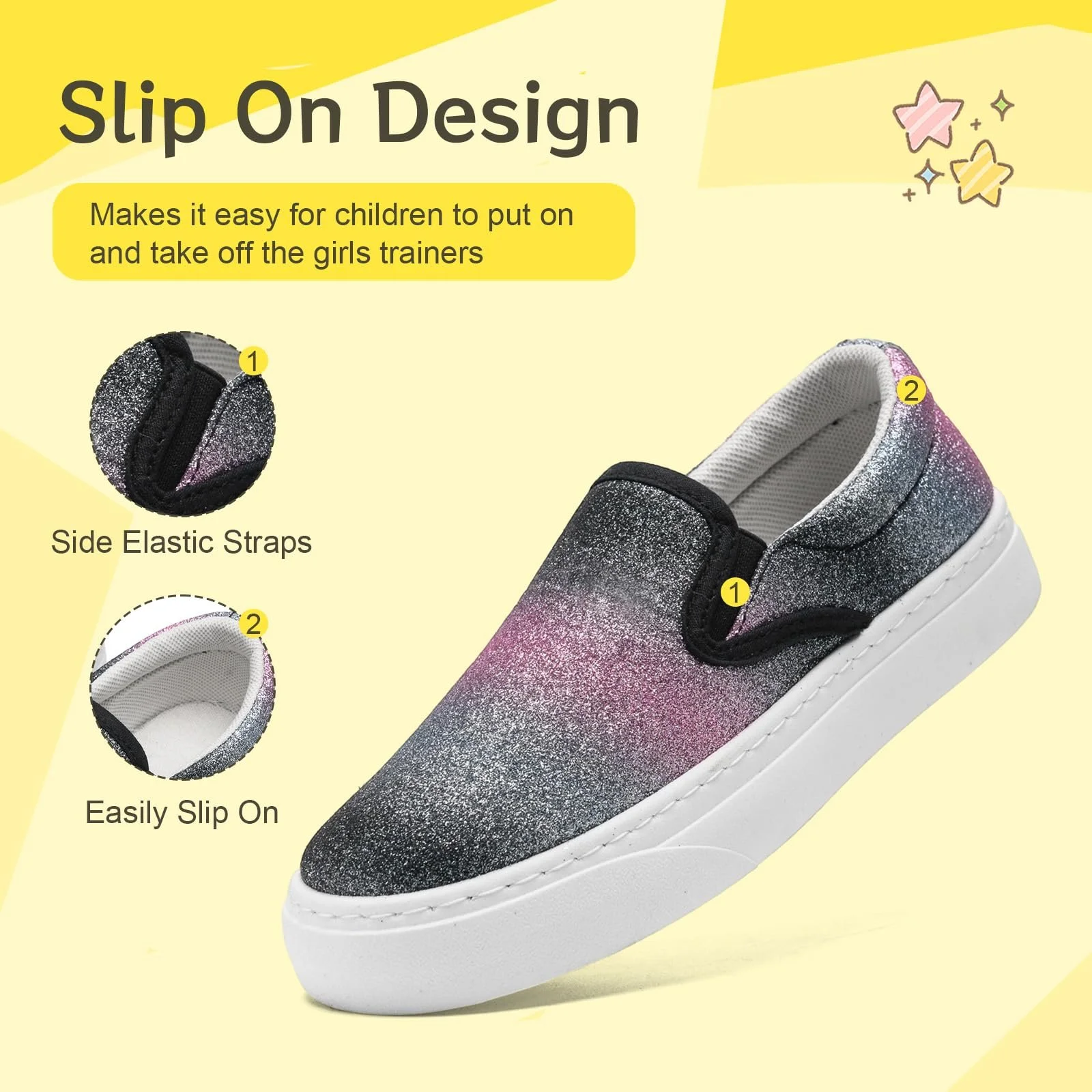 Детские парусиновые кроссовки с блестками Унисекс парусиновая Кроссовки Повседневная дышащая нескользящая легкая детская Кроссовки и девочек, фото №4