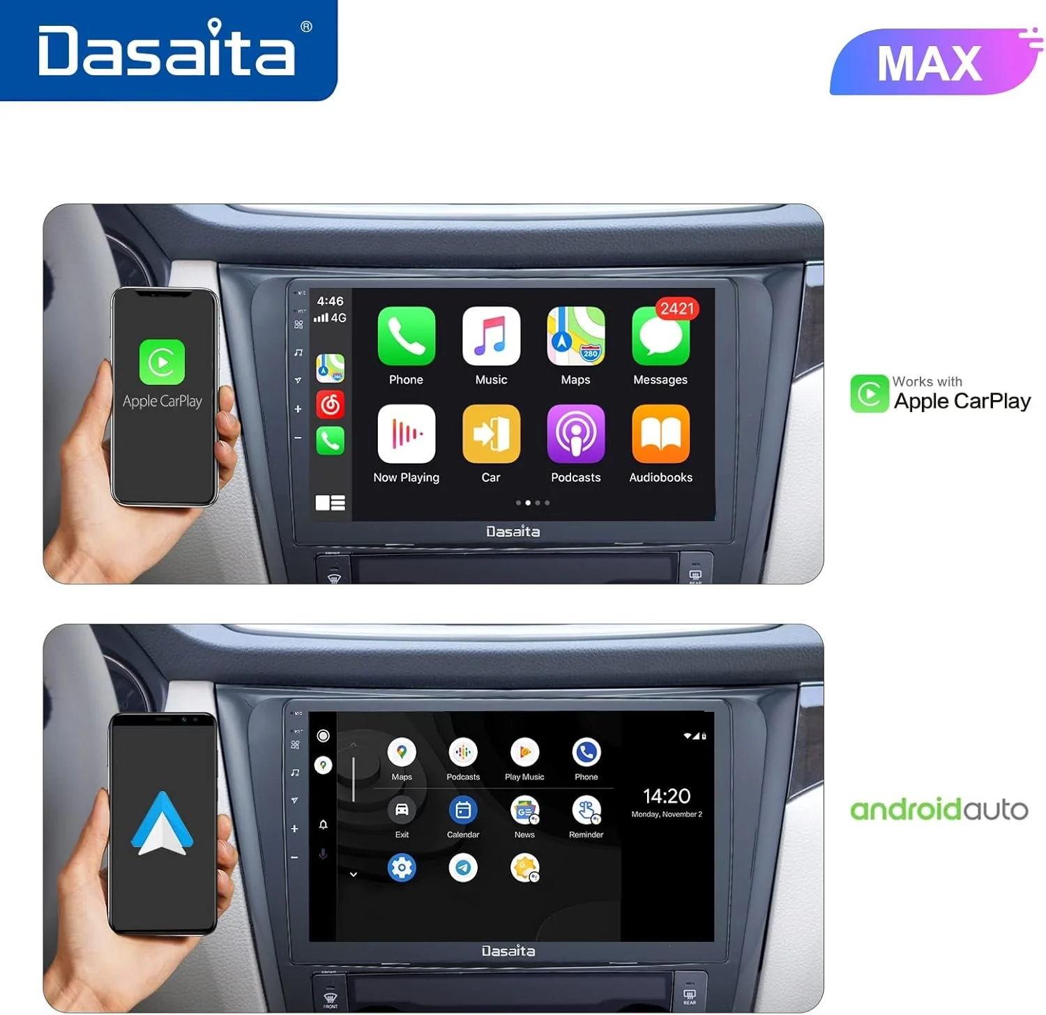 Штатная автомагнитола Dasaita HA5225 для Nissan X-Trail Qashqai Rogue 2014-2020/10" / Сенсорная / 4/64Гб / Apple CarPlay / Android Auto / Bluetooth / WI-FI / GPS / USB / AUX, фото №3
