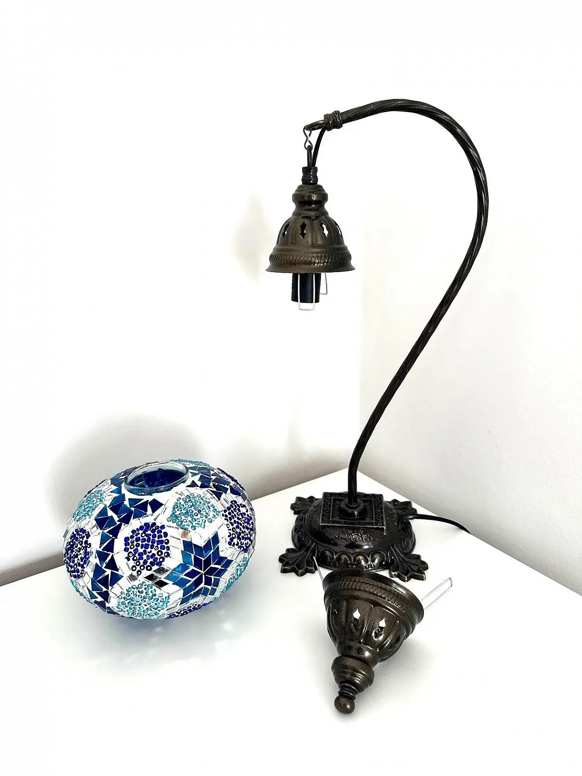 Настільна лампа Samarkand Lights Mosaic ручна робота мозаїчна східна синя зірка, фото №4