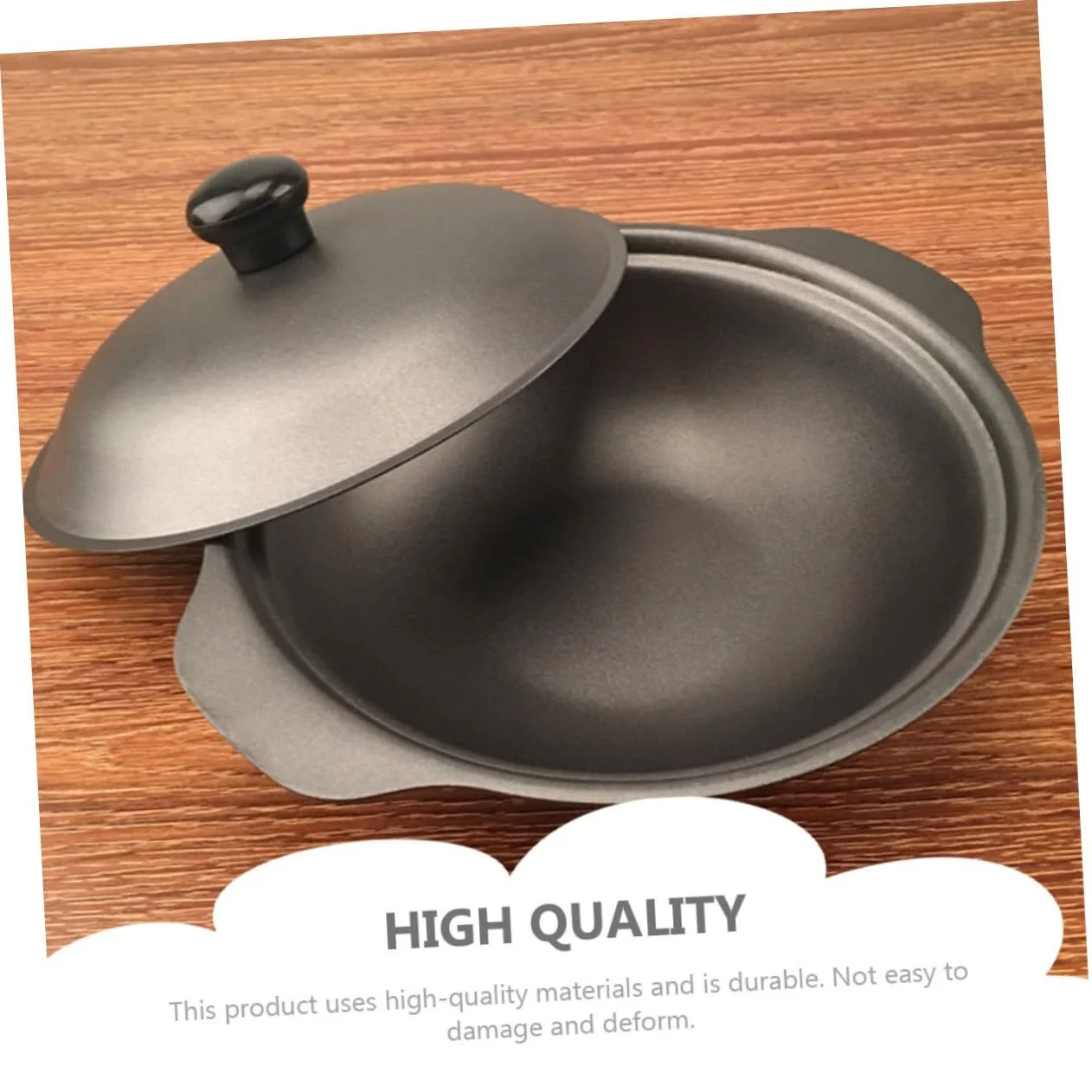 Каструля чавунна 22 cm з кришкою антипригарна, фото №2