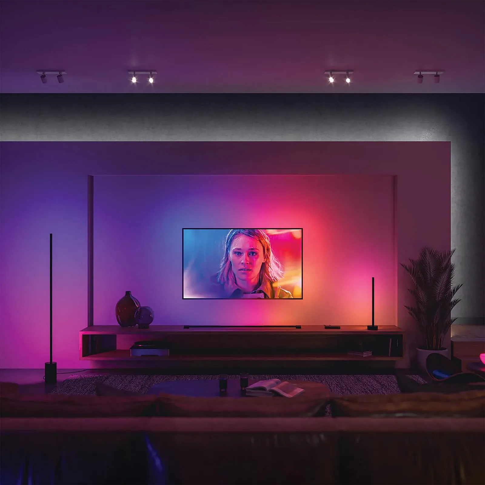Настільна лампа Philips Hue White & Colour Ambiance Gradient Signe LED 1040 лм Black, фото №8
