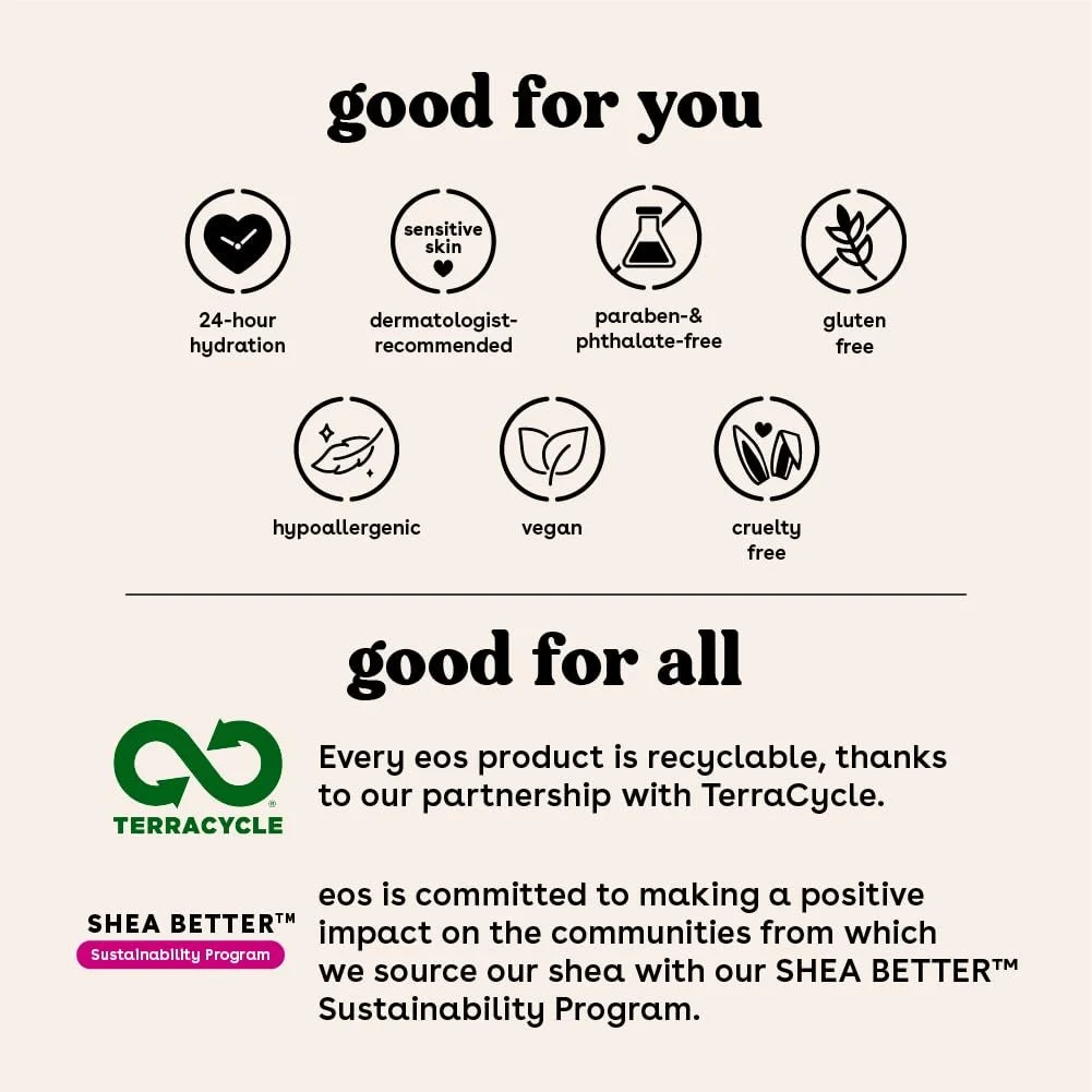 Крем для рук eos Shea Better, Ванільний Кашемір, натуральна олія ши, 24 години зволоження, 74 мл, фото №5