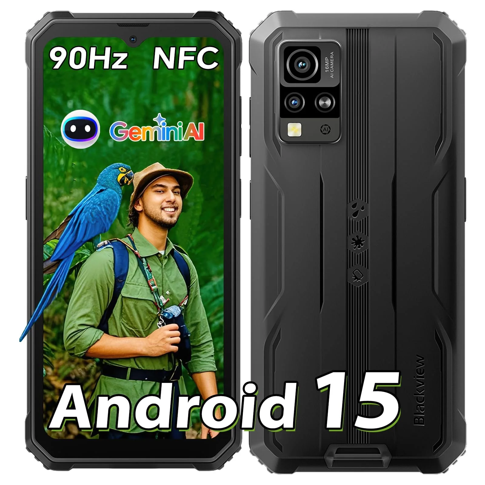 Захищений смартфон Blackview BV4800SE Android 15 12/64ГБ IP69K 6.56 дюйма 90 Гц NFC Black, фото №1