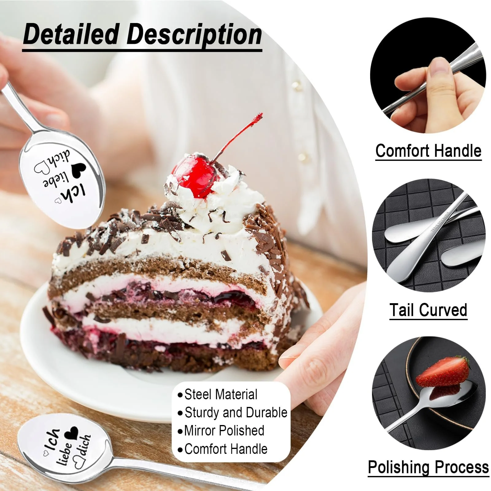 Ложки I Love You, Набір з 2 кавових ложок з гравіюванням I Love You, фото №3 Ложки I Love You, Набір з 2 кавових ложок з гравіюванням I Love You, фото №3