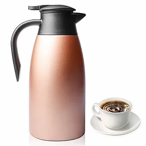 Термос-кавник з нержавіючої сталі 2 л, рожевий - Фото 1