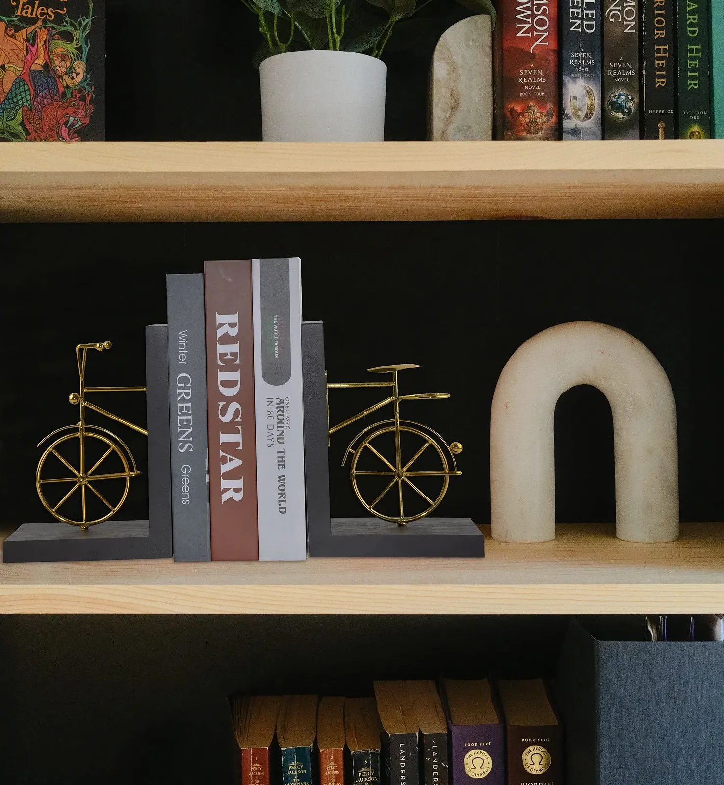 Подставки для книг Велосипед Spiretro, декоративные, с нескользящей основой, 1 пара, золотисто-коричневые, фото №7