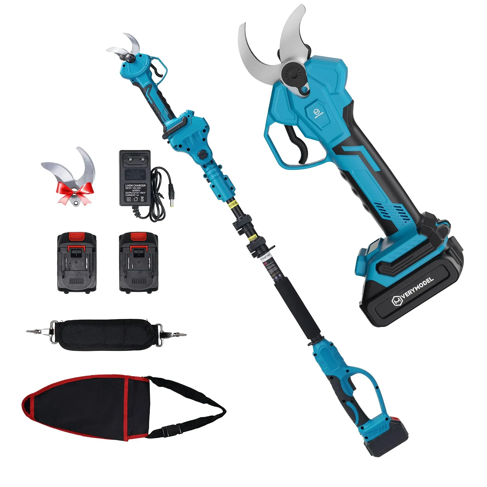 Ножницы для обрезки аккумуляторные телескопические Verymodel 40 мм 2 x 4000 mAh, фото №1