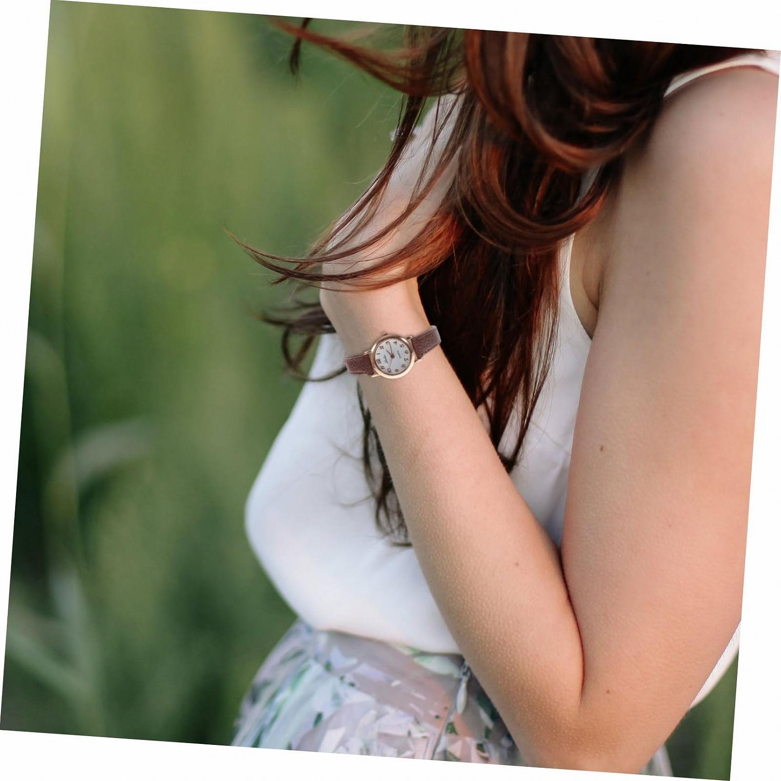 Женские часы VALICLUD Кожаные с цифровым циферблатом Коричневый (2 шт.), фото №7