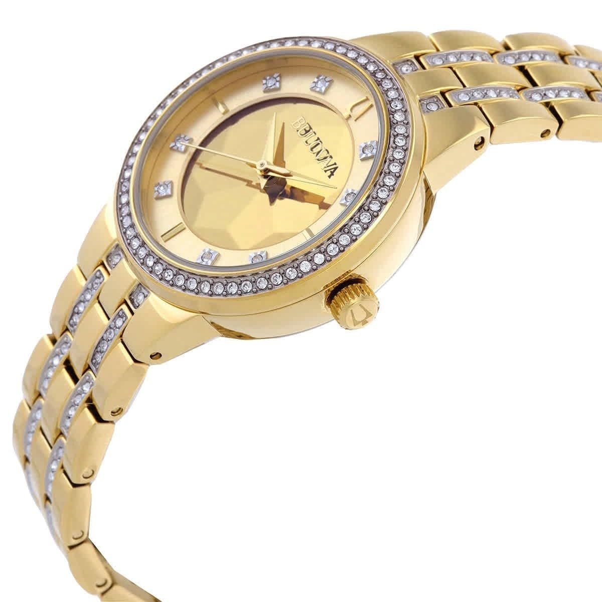 Часы Bulova 97L176, золотые, Браслет, фото №4