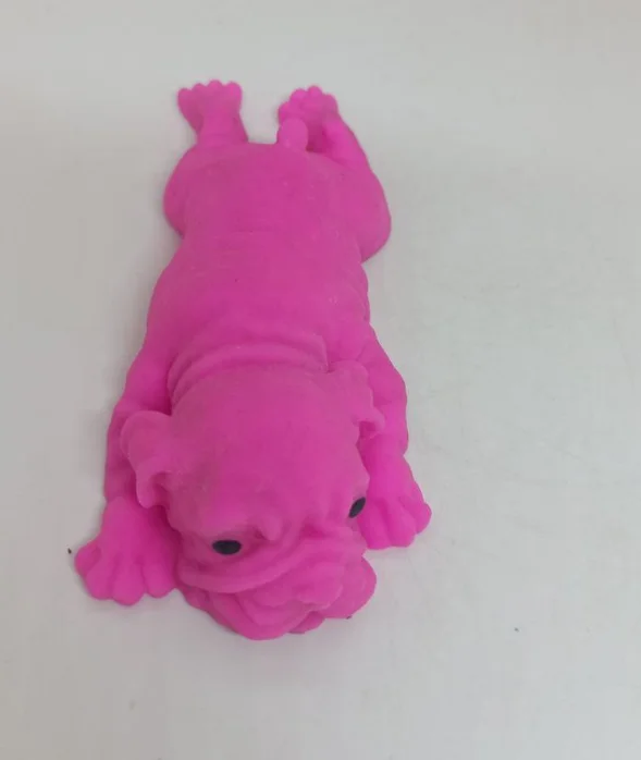 Іграшка антистрес сквіш Мопс малиновий/рожево-червоний 14*7,5 см, фото №2