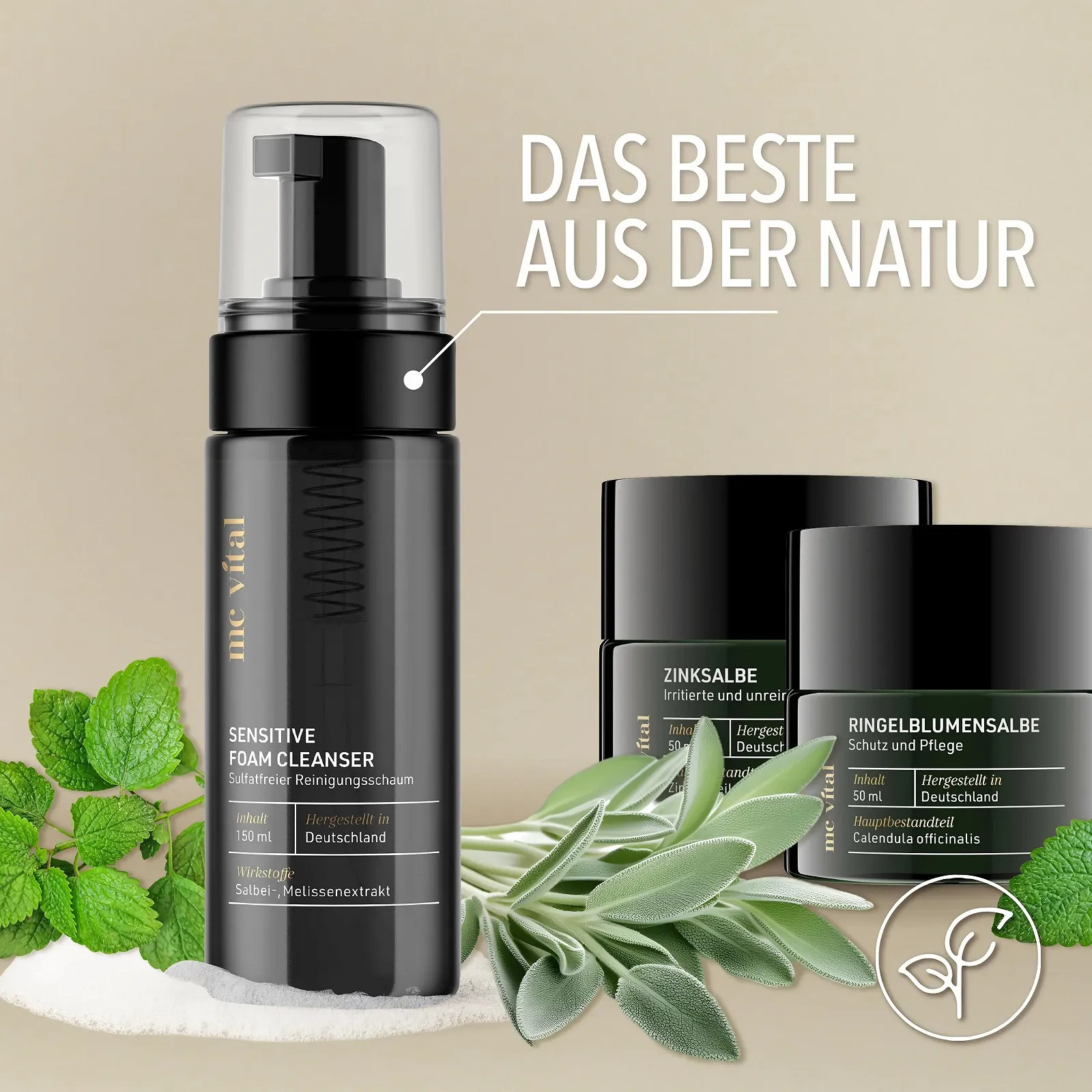 Пінка для вмивання для чутливої шкіри обличчя 150 мл з екстрактом шавлії та меліси, фото №5 Пінка для вмивання для чутливої шкіри обличчя 150 мл з екстрактом шавлії та меліси, фото №5