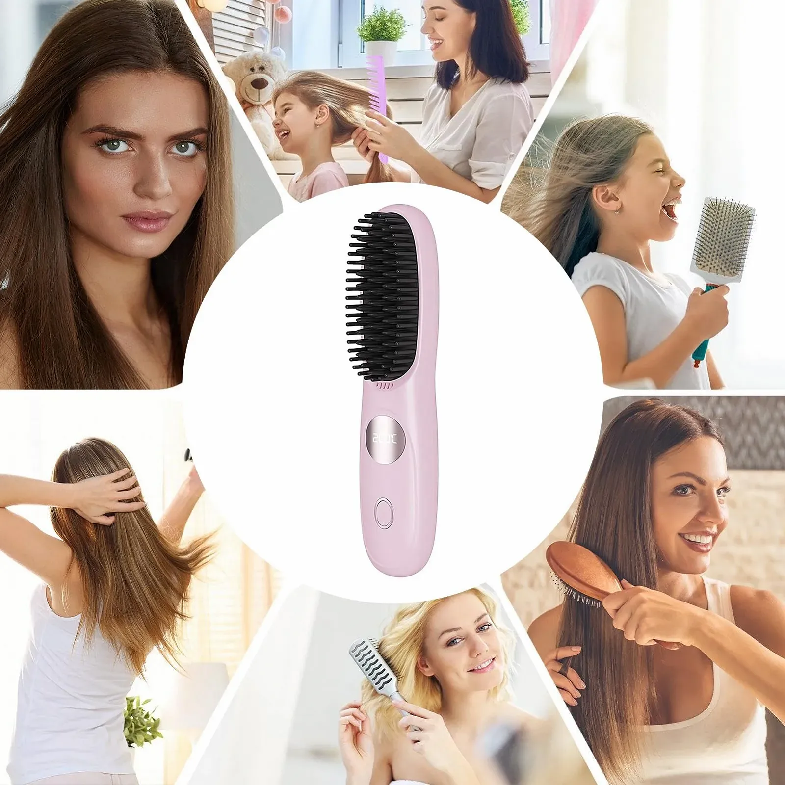 Haarglätter ABS 22,6 см ионная щетка с быстрым нагревом, фото №6
