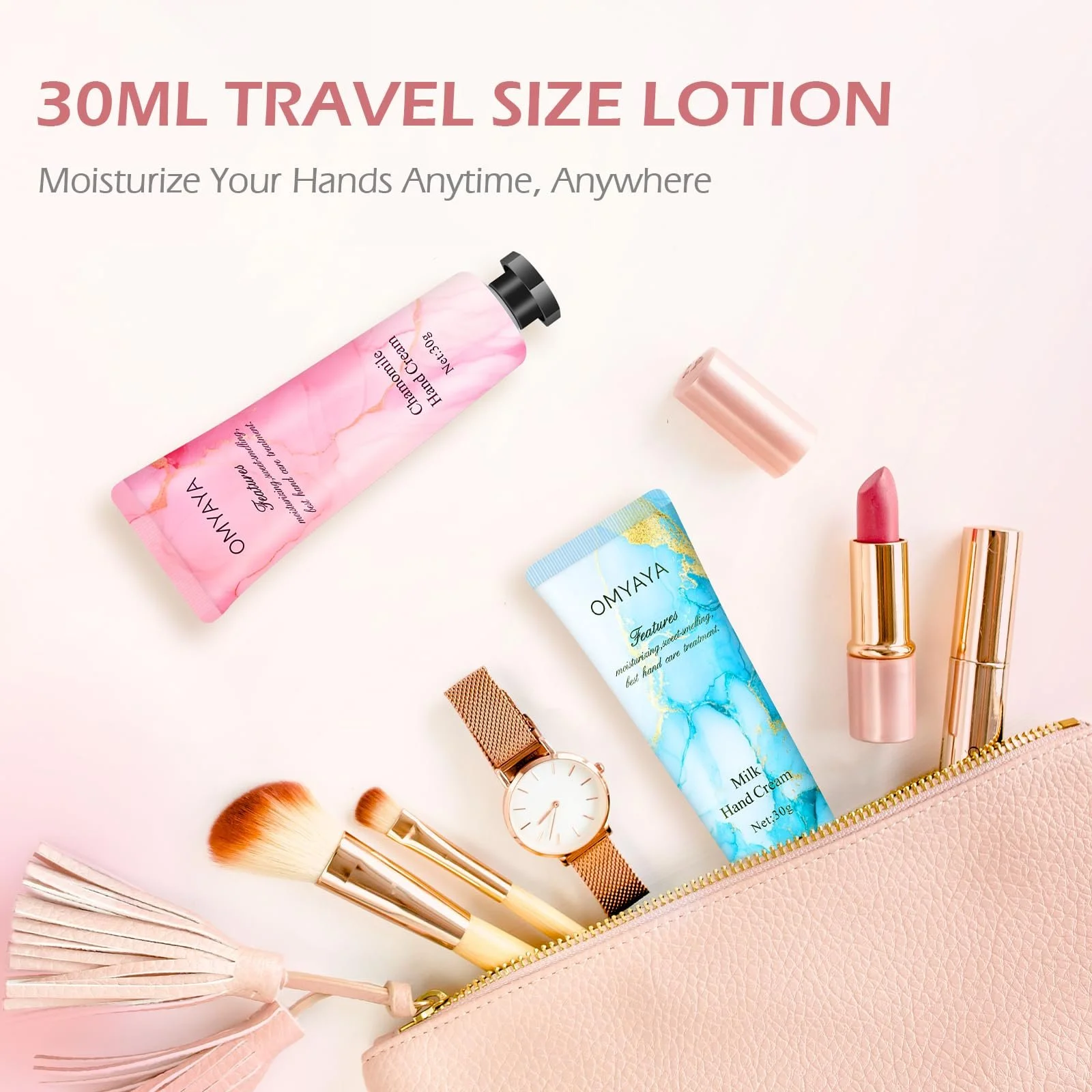 Крем для рук, набір 15 штук, троянда, молоко, ромашка, мед, авокадо, фото №6