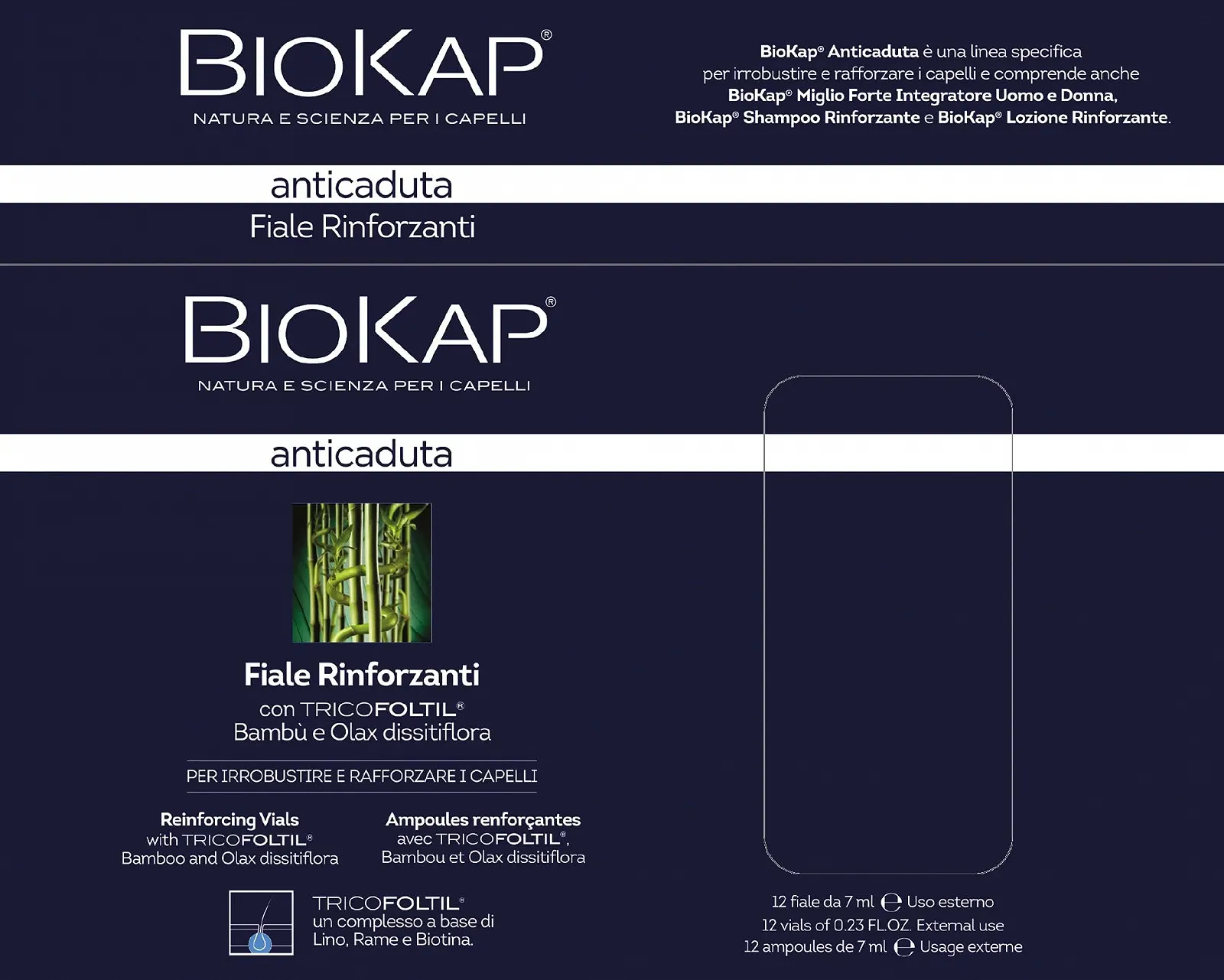 Ампули BIOKAP Зміцнюючі 12 x 7 мл - Інтенсивний засіб проти випадіння волосся, фото №3