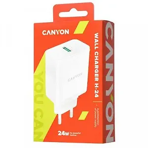 Зарядное устройство Canyon Wall charger with 1*USB, QC3.0 24W (CNE-CHA24W) - Фото 1