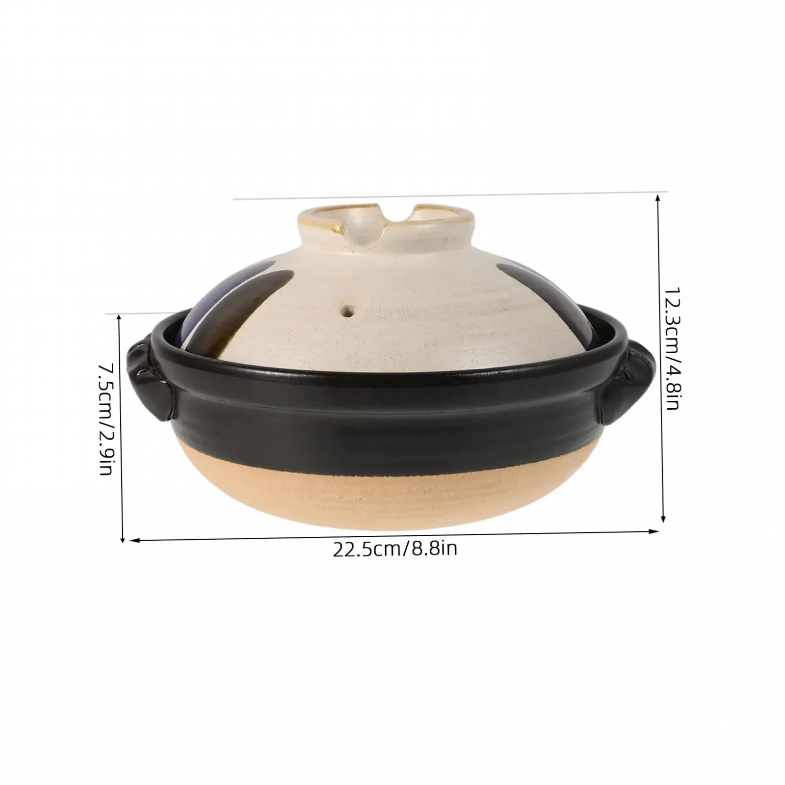 Кастрюля-жаровня IMIKEYA японская керамическая с крышкой термостойкая узкая, фото №2