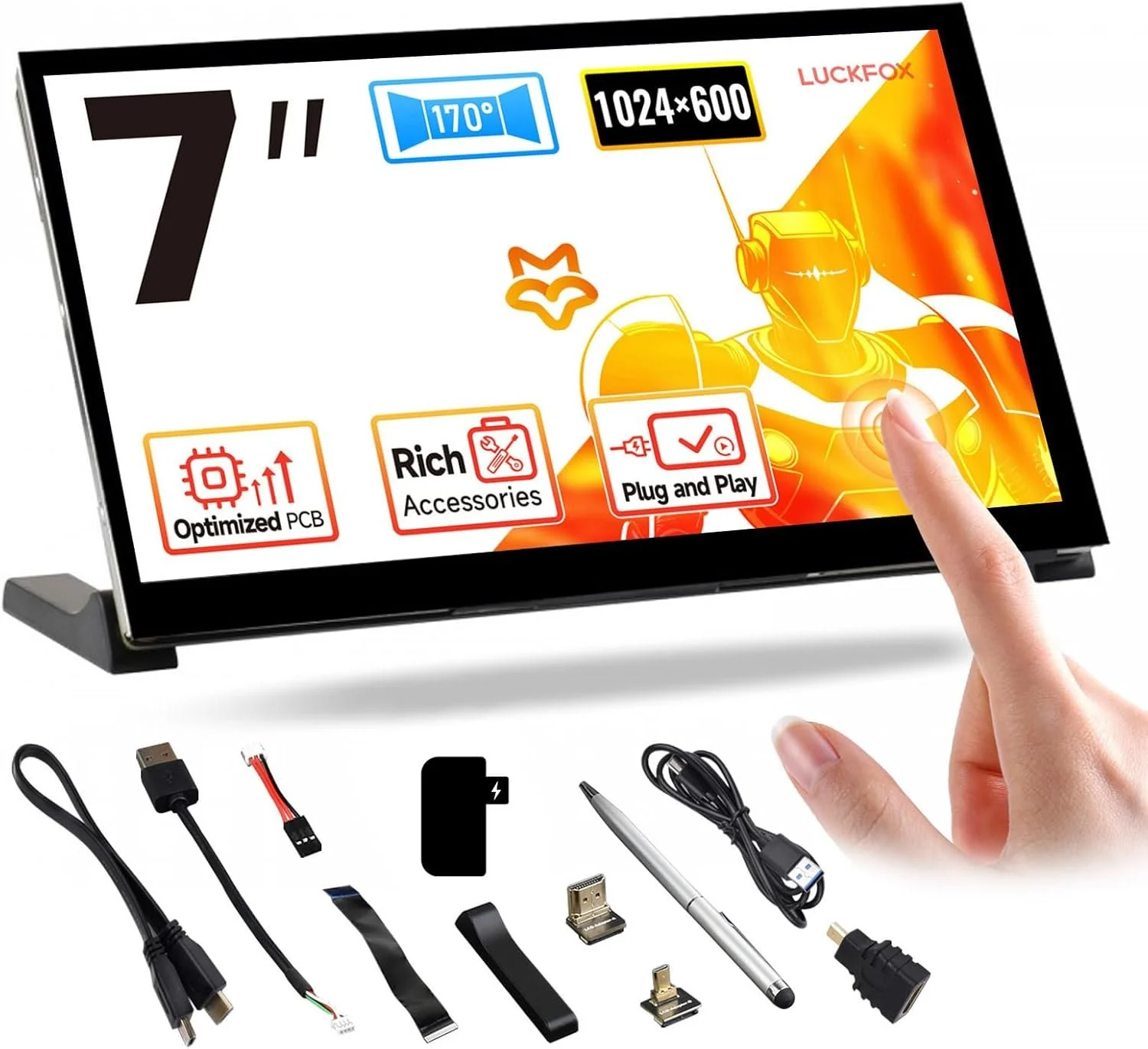 Сенсорний екран Luckfox 7-HD-Touchscreen 7'' Black (New) (), фото №1